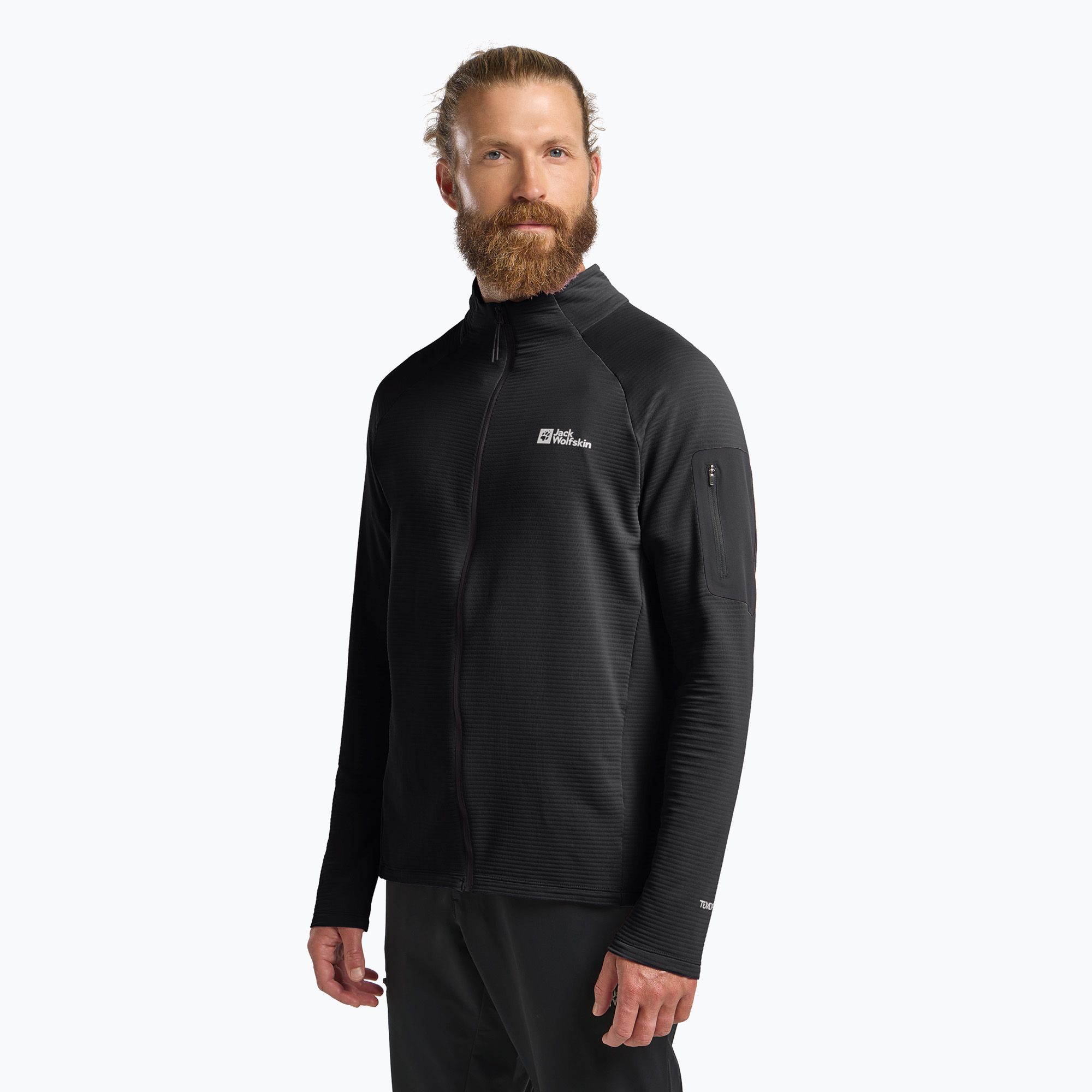 Bluza trekkingowa męska Jack Wolfskin Prelight Full Zip black 