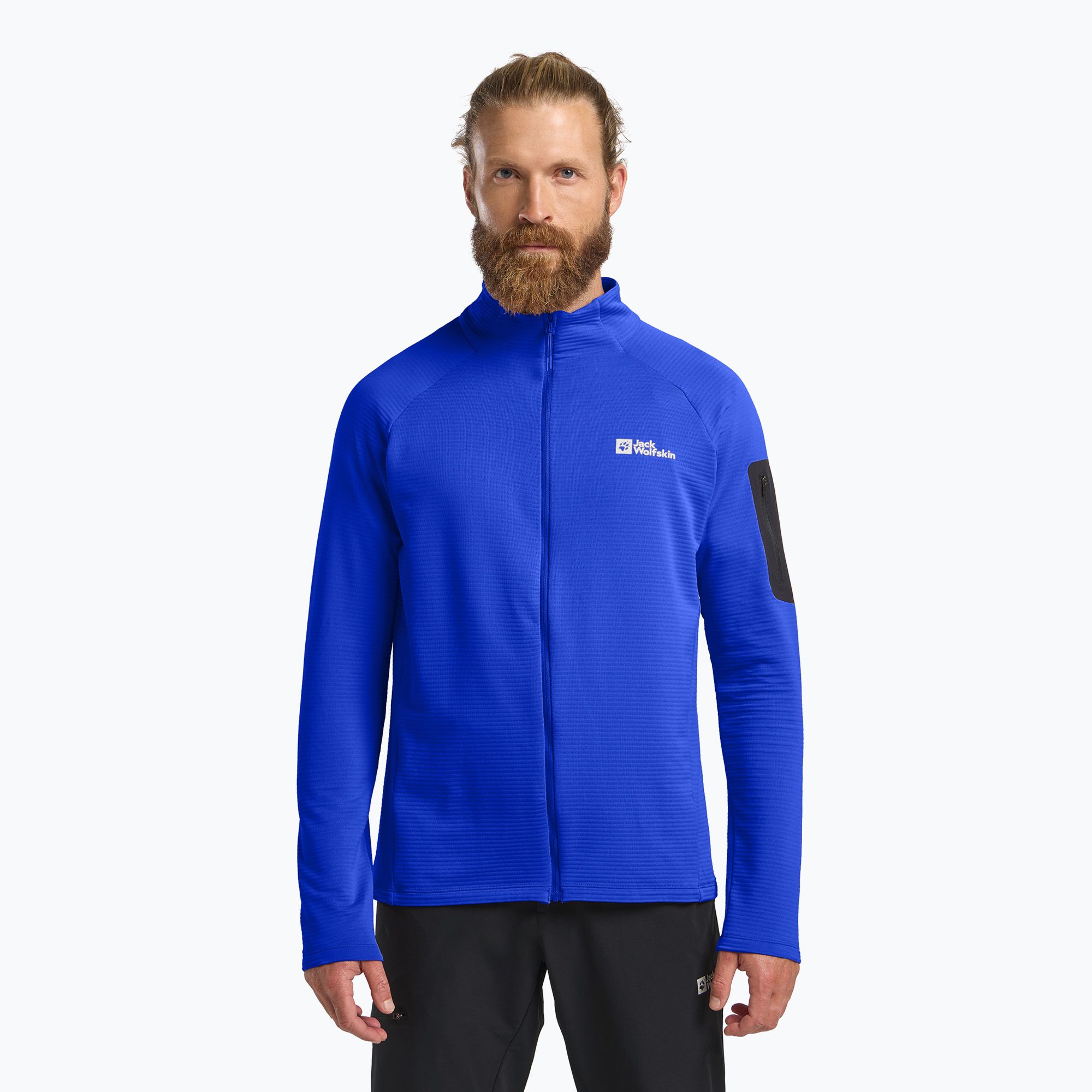 Bluza trekkingowa męska Jack Wolfskin Prelight Full Zip vibrant blue 