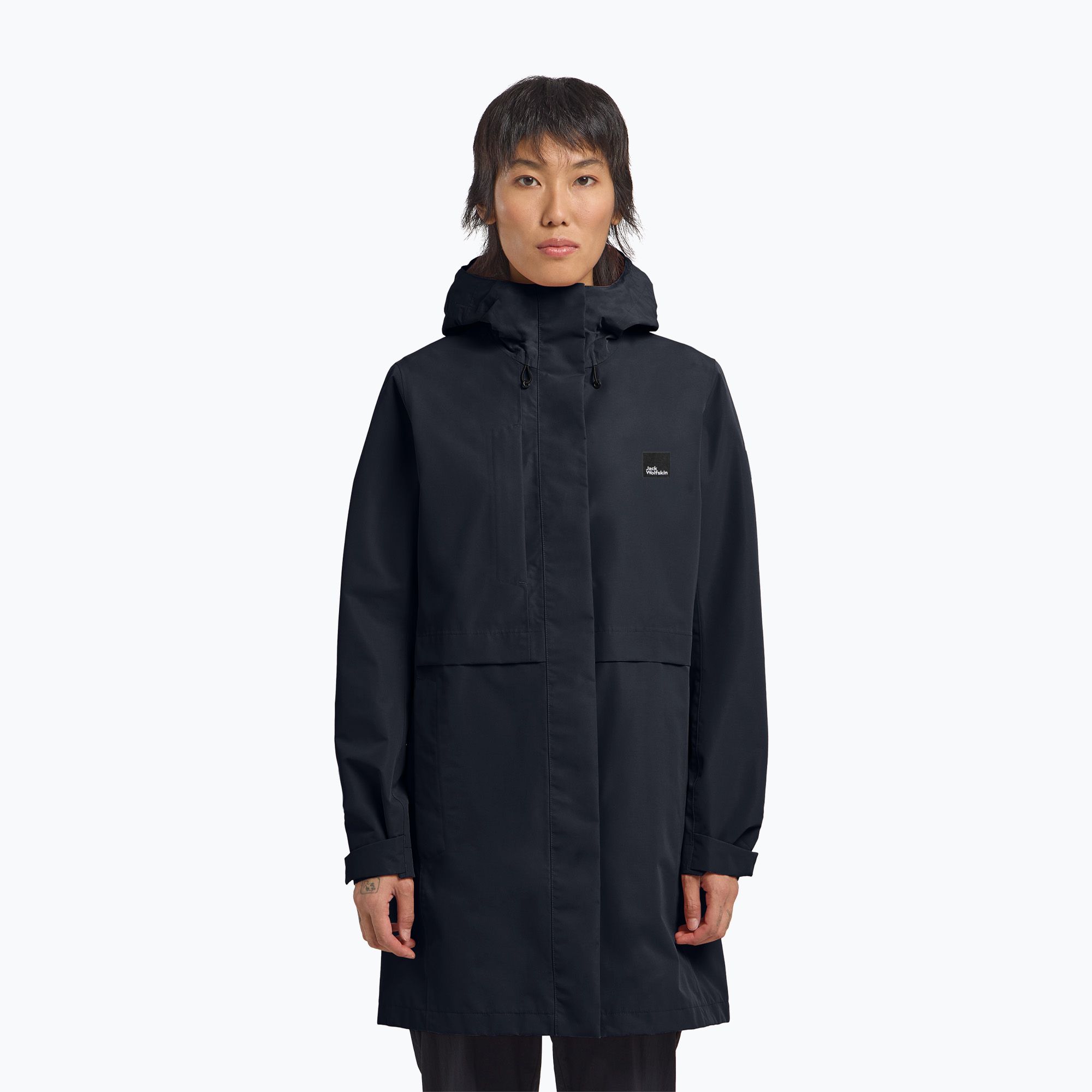 Płaszcz przeciwdeszczowy damski Jack Wolfskin Terraview 2L dark navy 