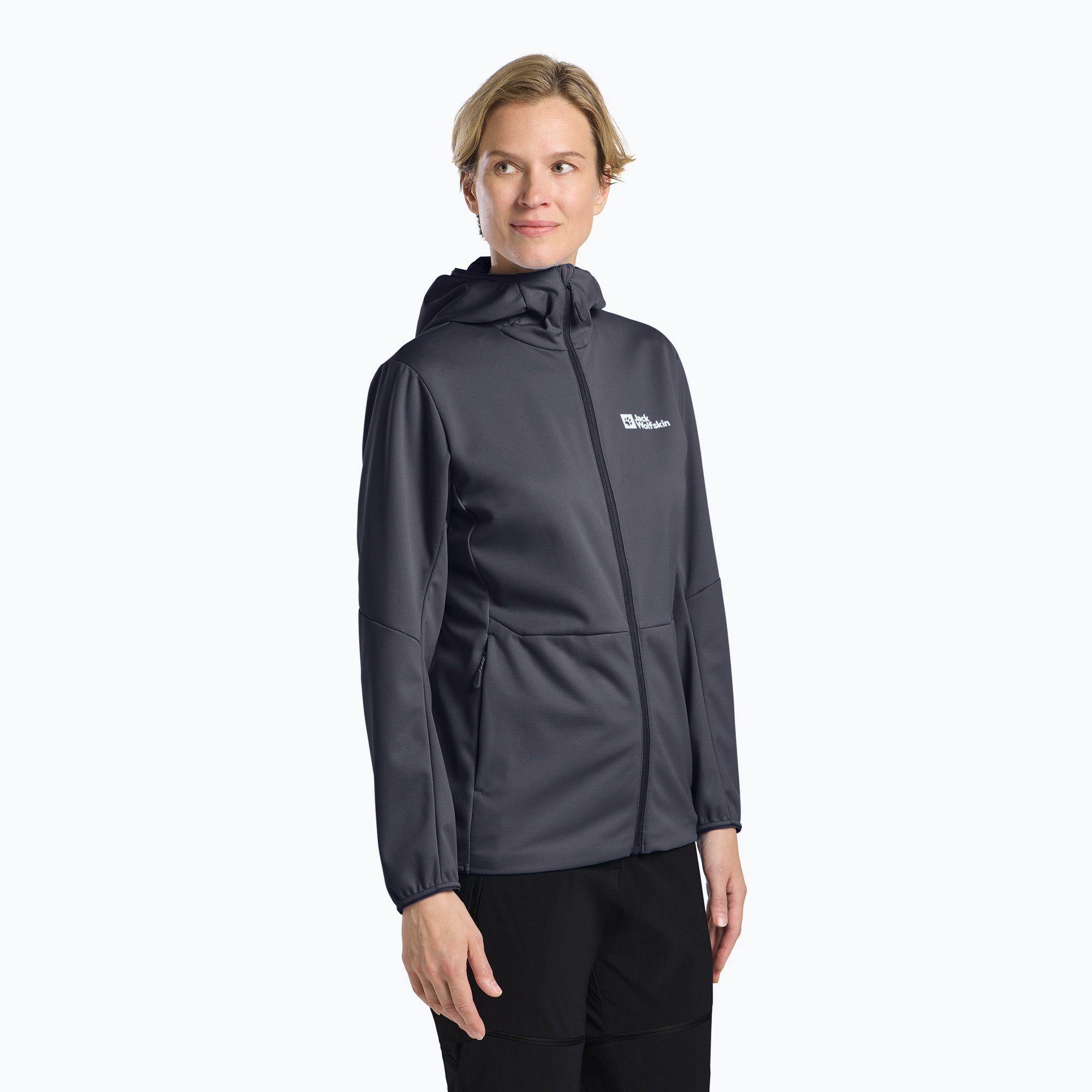 Kurtka softshell damska Jack Wolfskin Feldberg Hoody graphite 