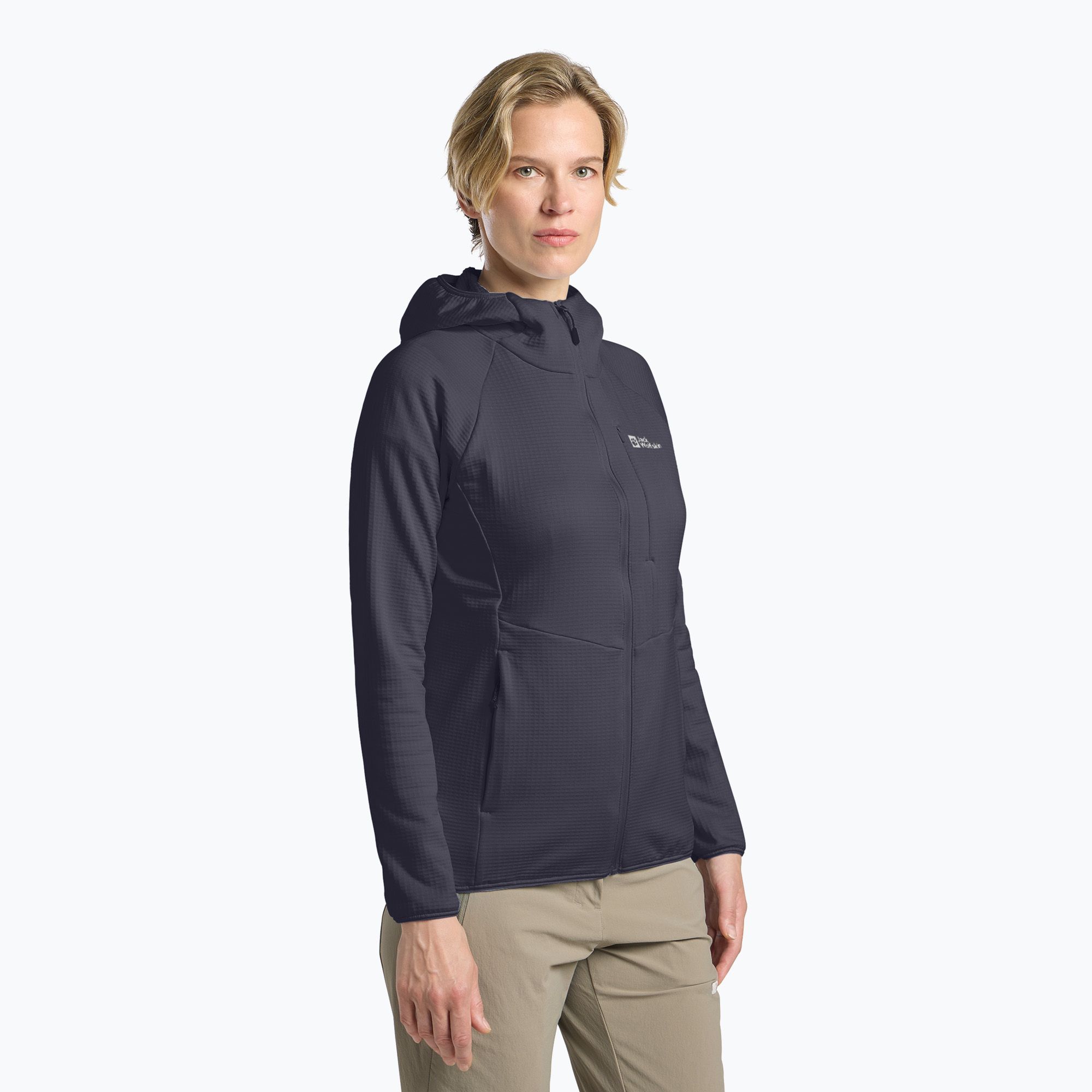 Bluza polarowa damska Jack Wolfskin Kolbenberg Hooded Full Zip graphite 