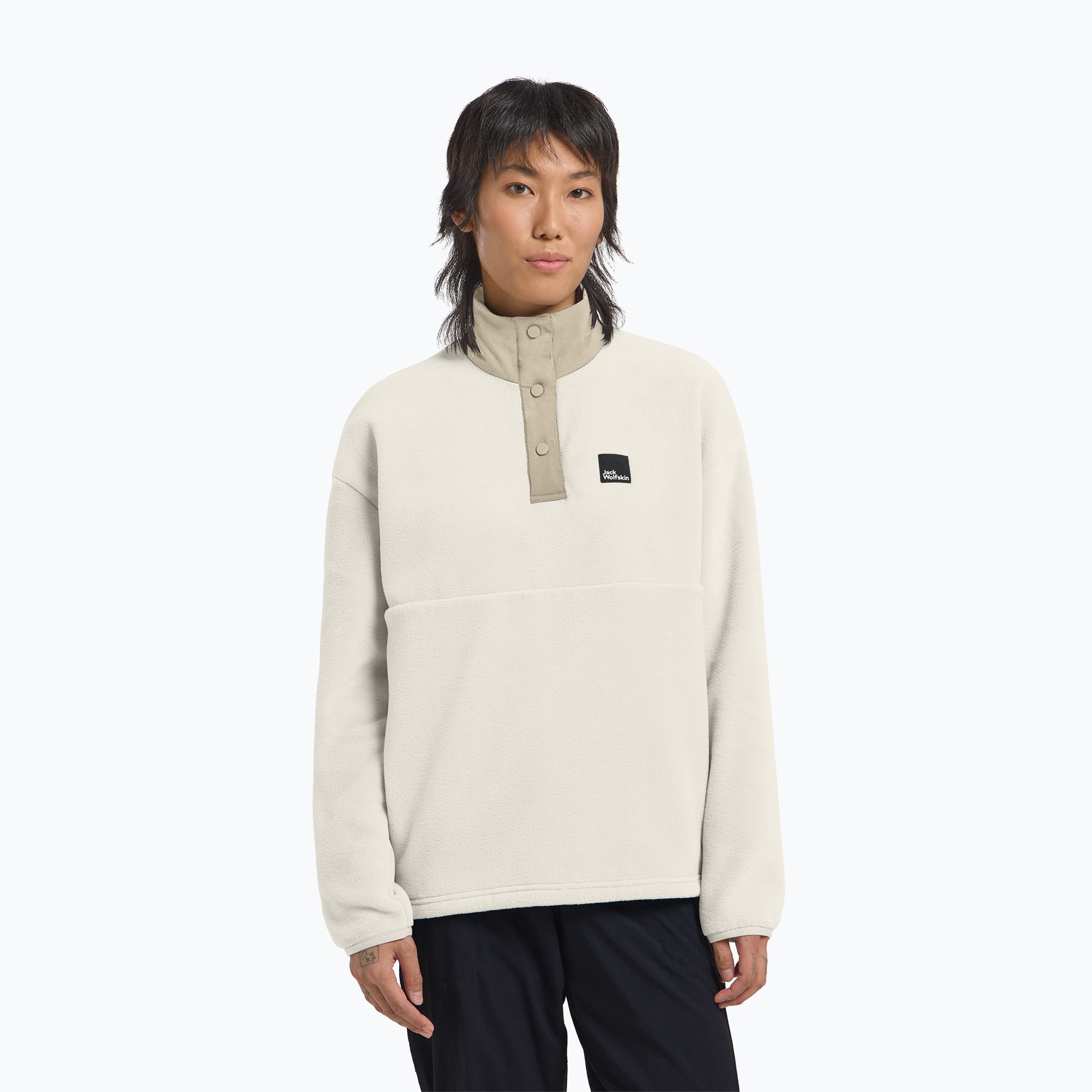 Bluza polarowa damska Jack Wolfskin Sumetro Half Zip cotton white 