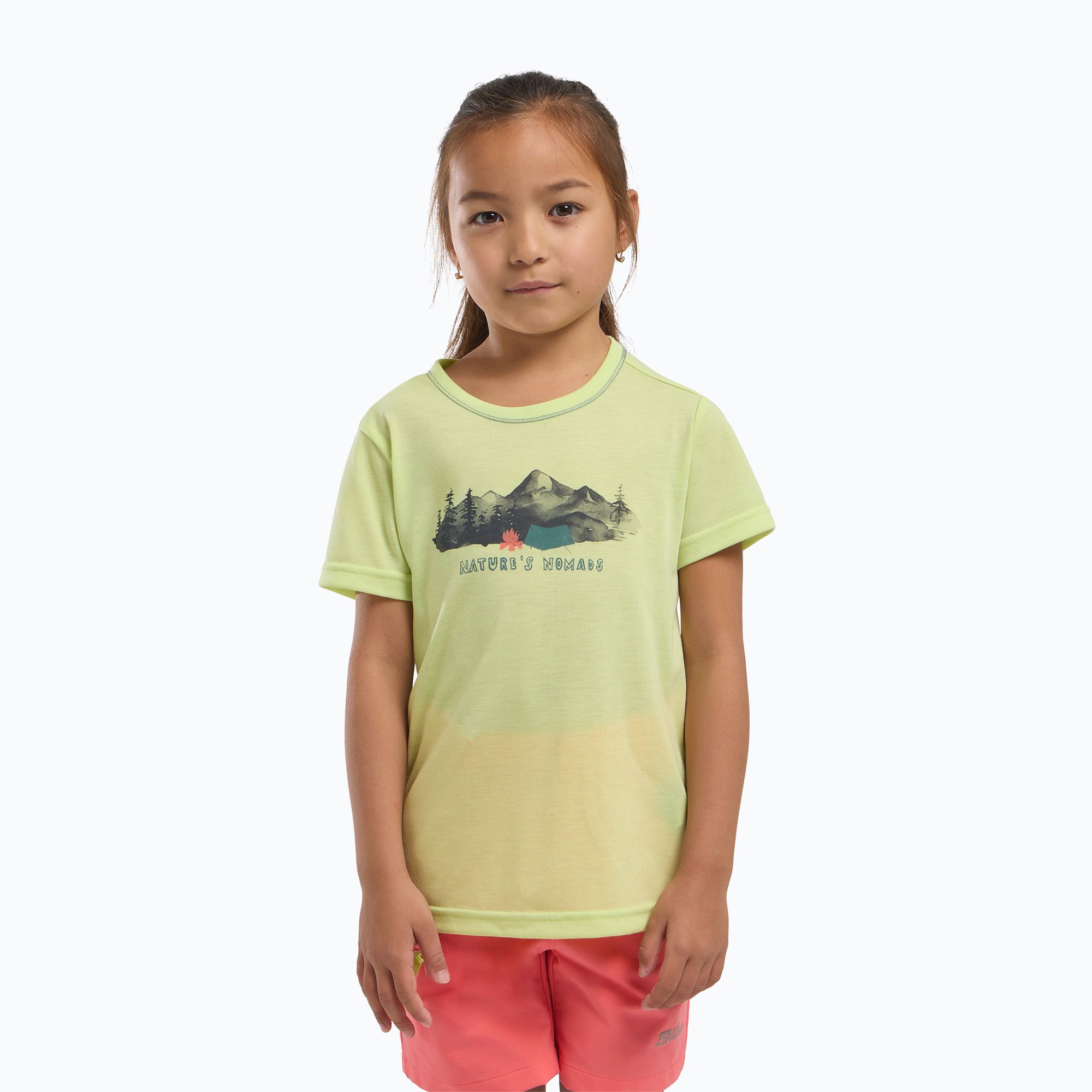 Koszulka dziecięca Jack Wolfskin Hiking Graphic T print cool matcha 