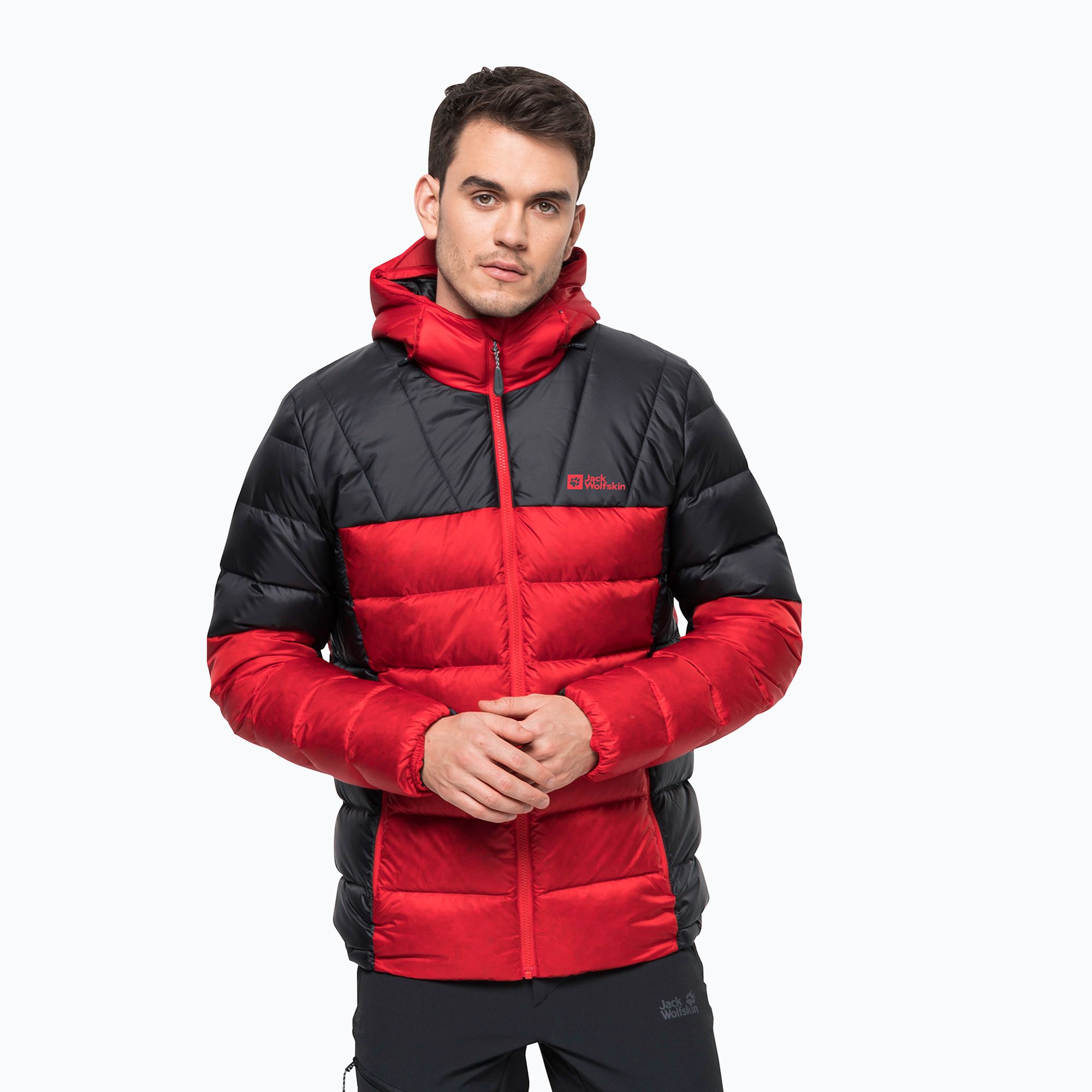 Kurtka puchowa męska Jack Wolfskin Nebelhorn Down Hoody adrenaline red 