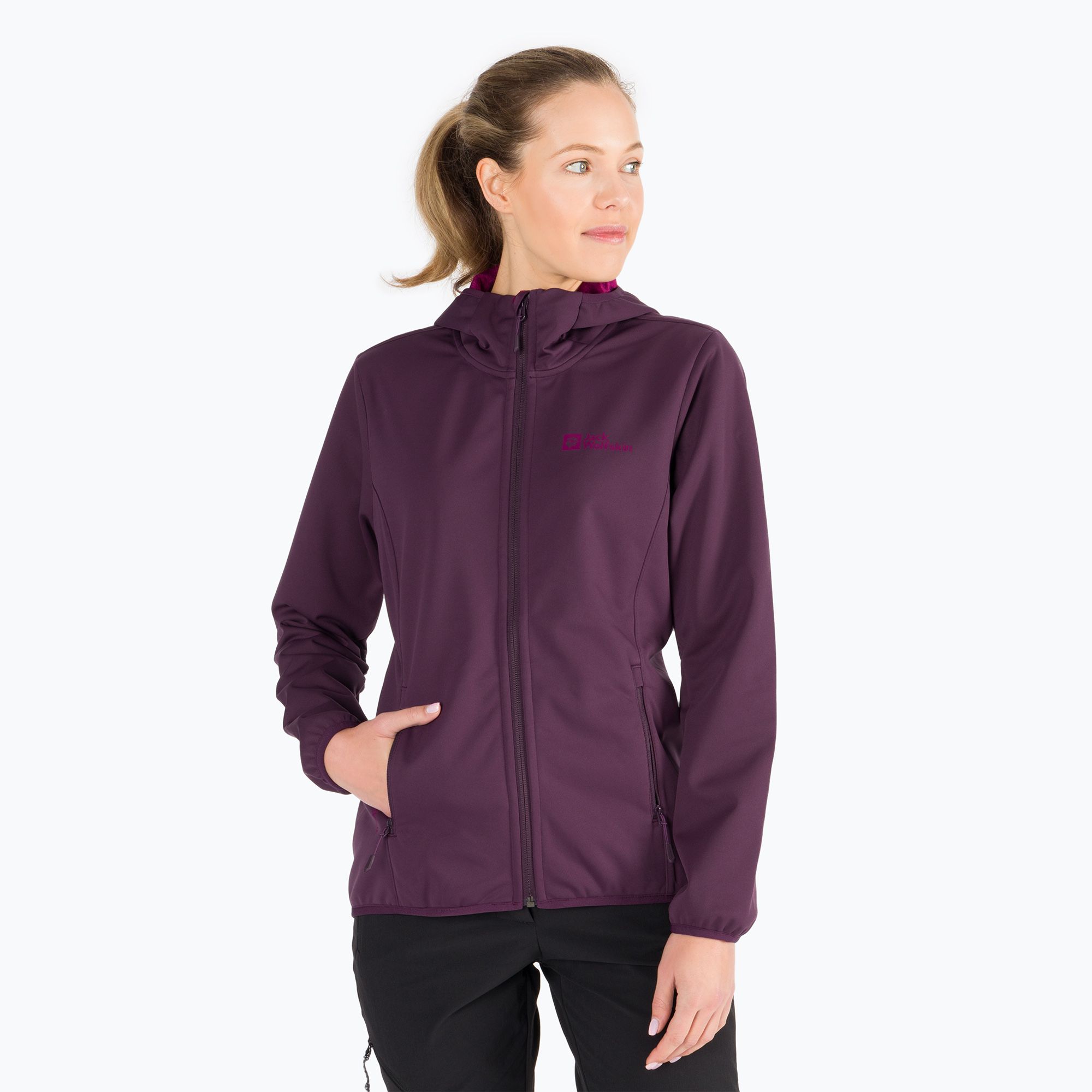 Kurtka softshell damska Jack Wolfskin Windhain Hoody grapevine 