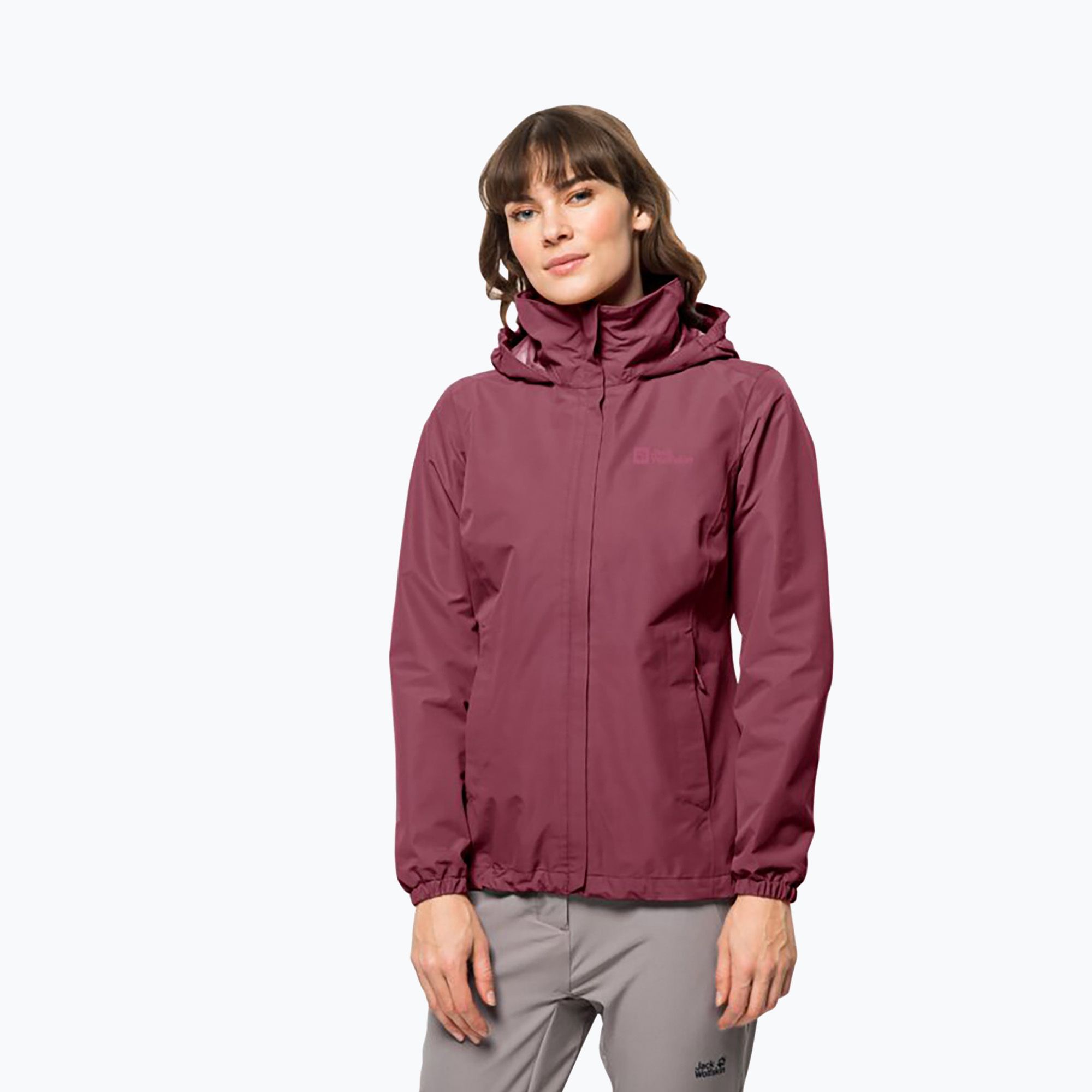 Kurtka przeciwdeszczowa damska Jack Wolfskin Stormy Point 2L sangria red 