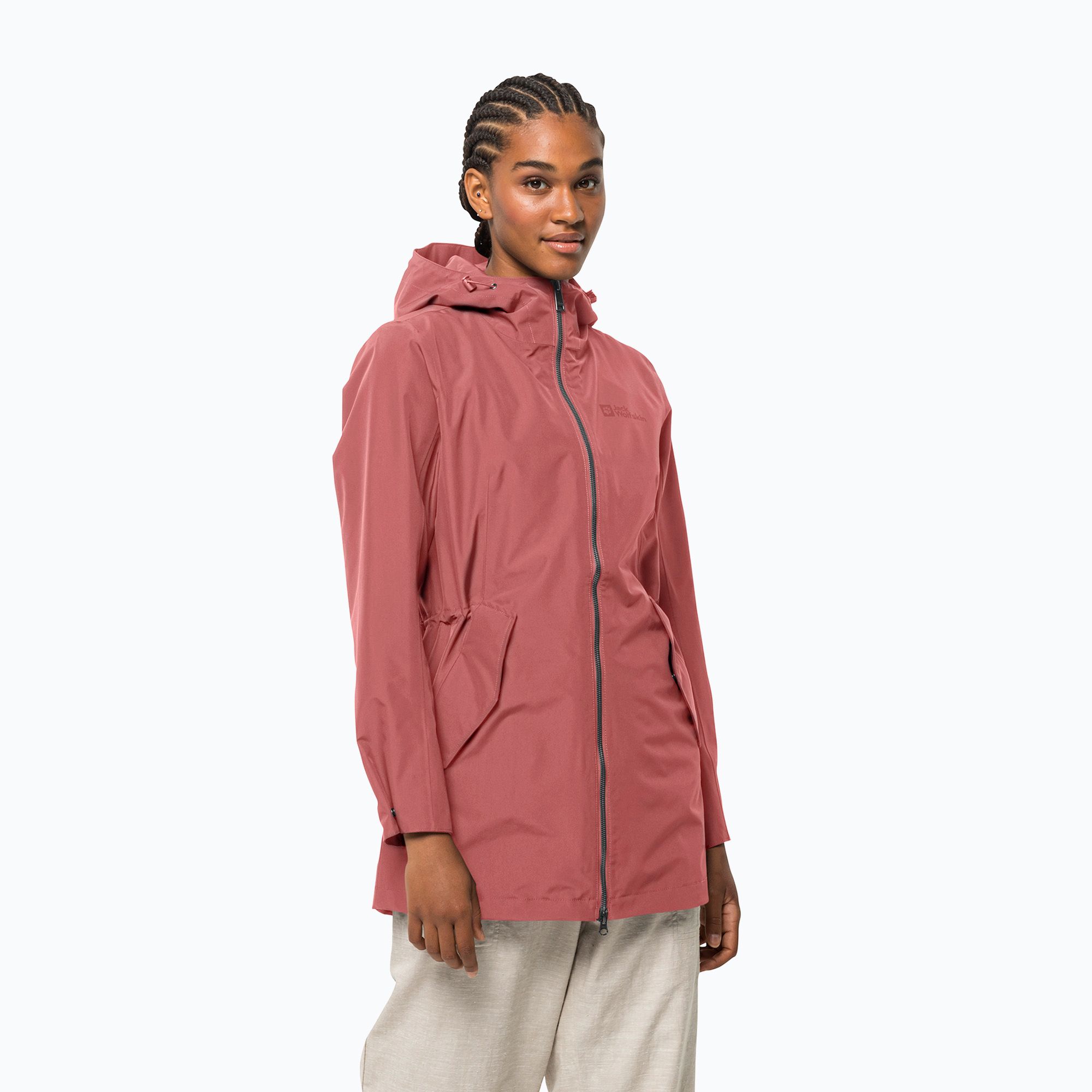 Płaszcz przeciwdeszczowy damski Jack Wolfskin Dakar Parka faded rose 