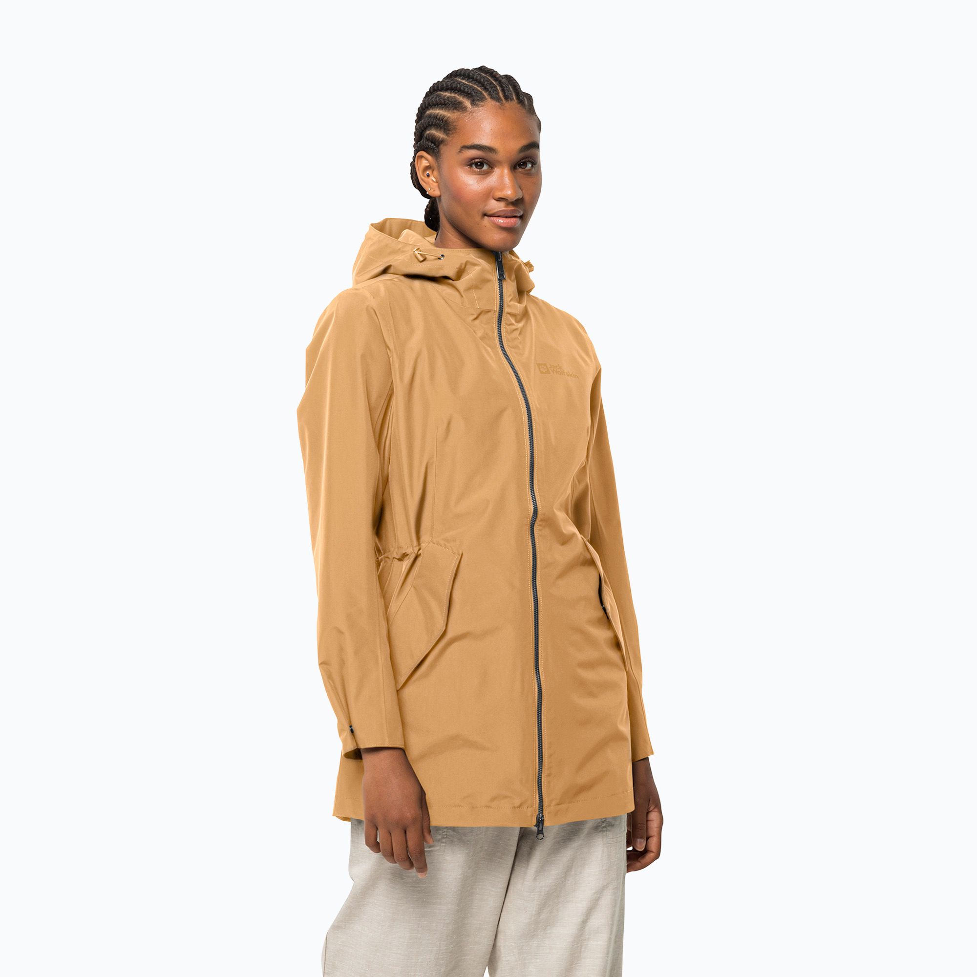 Płaszcz przeciwdeszczowy damski Jack Wolfskin Dakar Parka honey yellow 