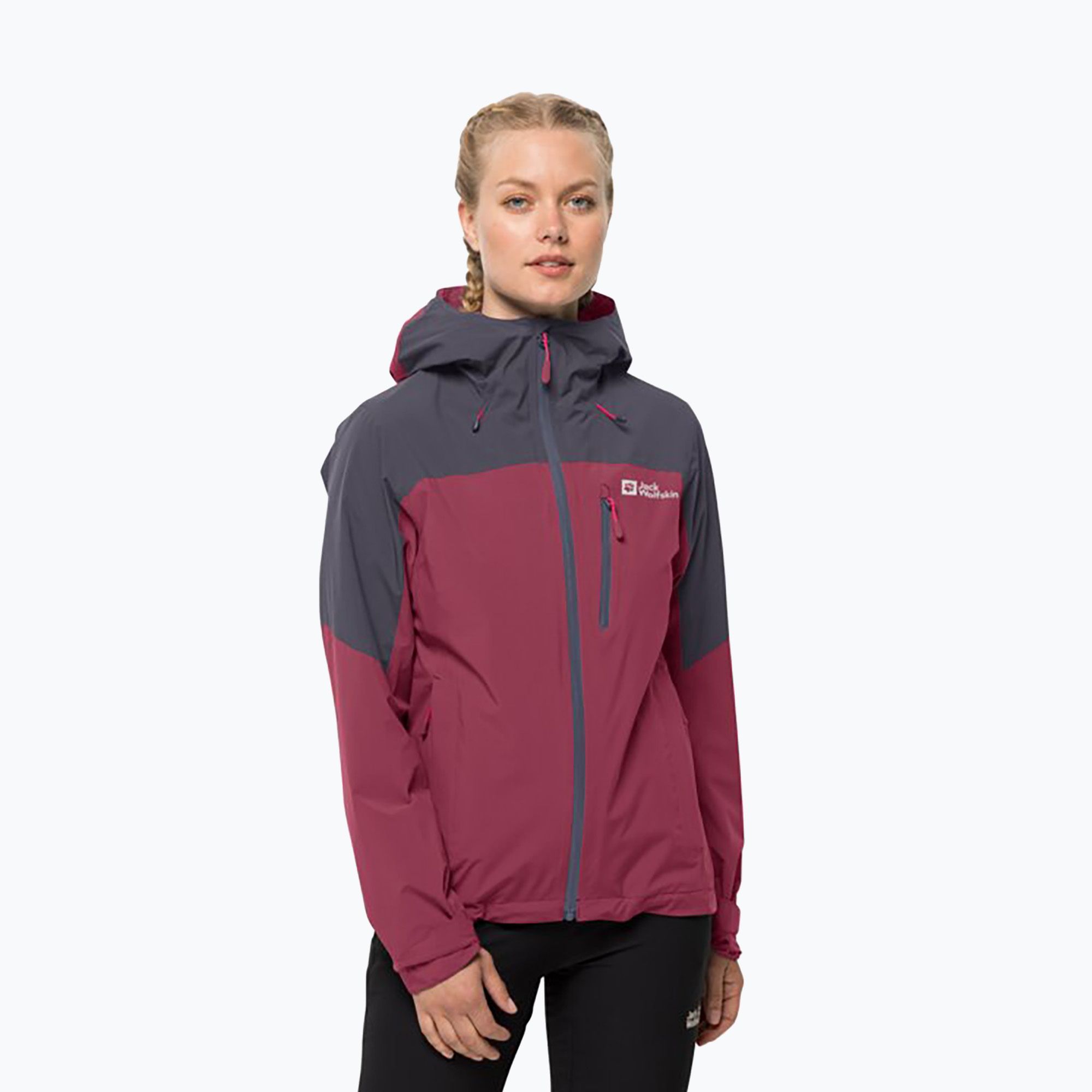Kurtka przeciwdeszczowa damska Jack Wolfskin Go Hike sangria red 