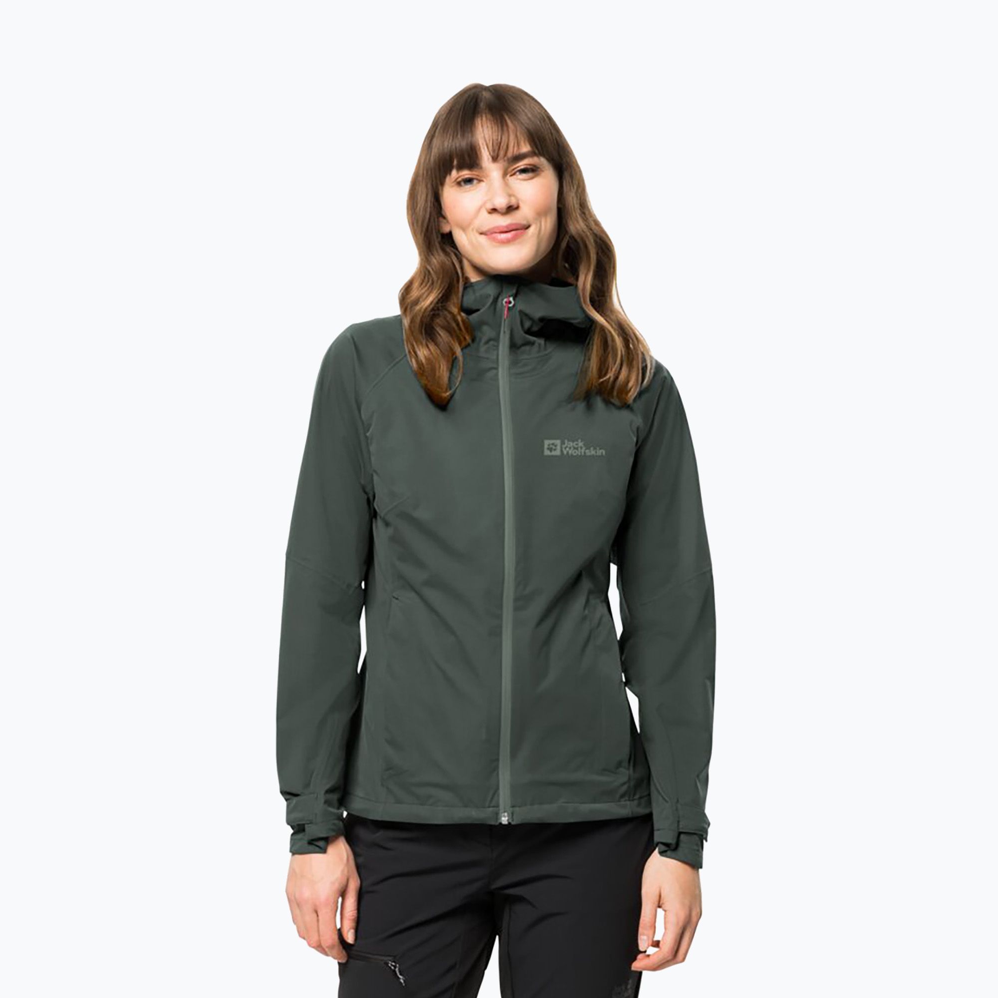 Kurtka przeciwdeszczowa damska Jack Wolfskin Highest Peak slate green 
