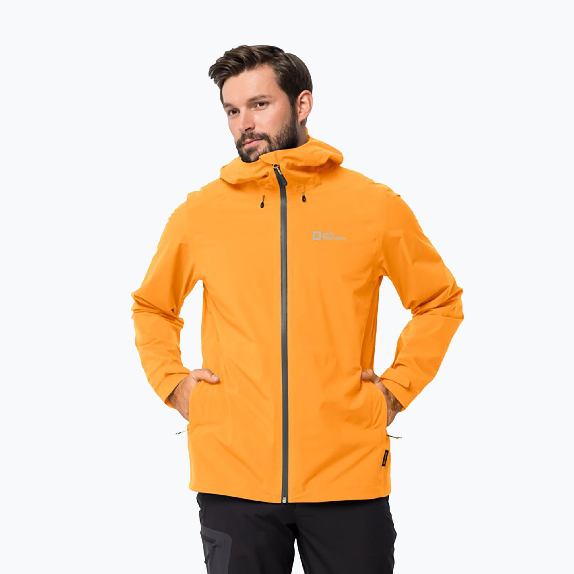 Kurtka przeciwdeszczowa męska Jack Wolfskin Highest Peak orange pop 