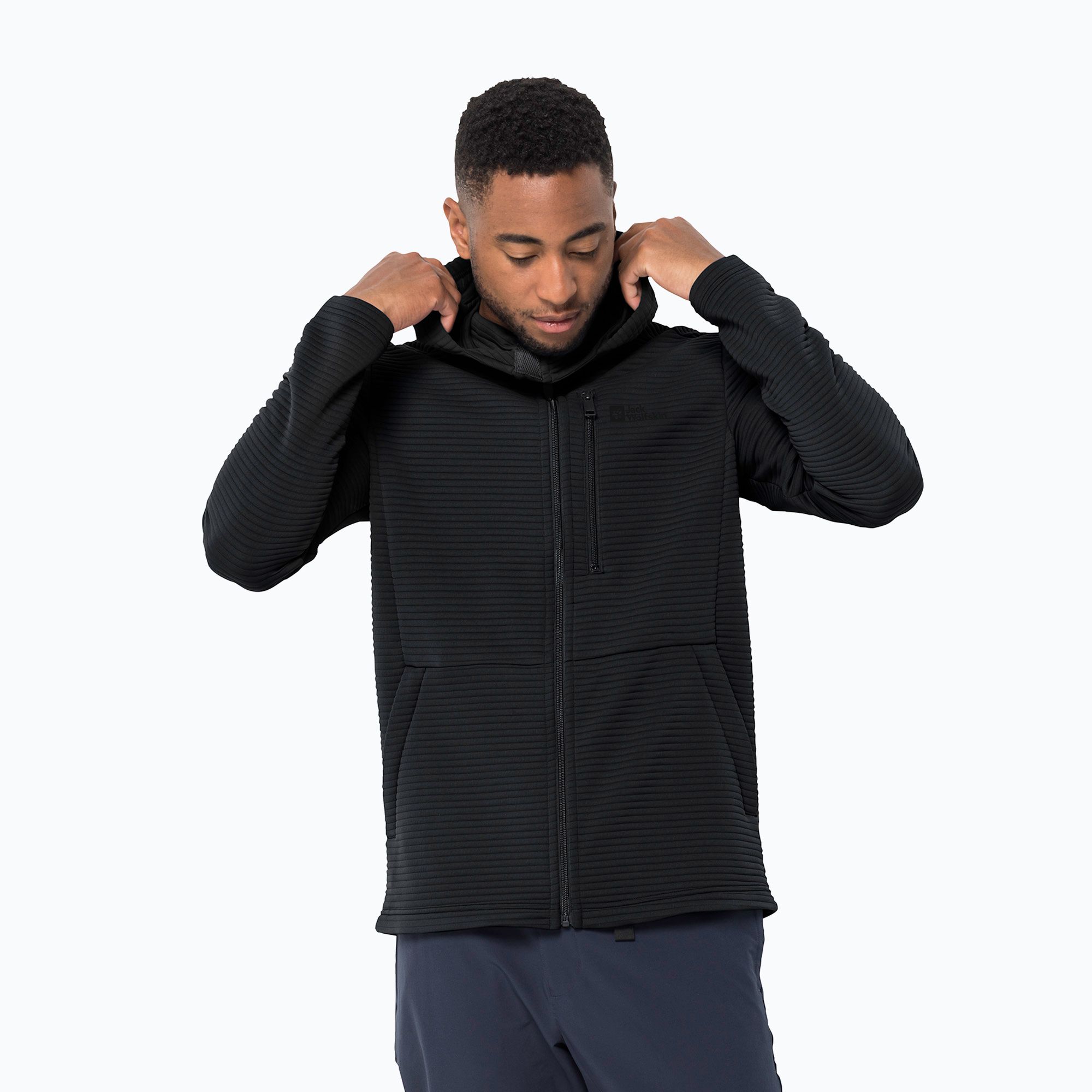 Bluza trekkingowa męska Jack Wolfskin Modesto Hooded black 