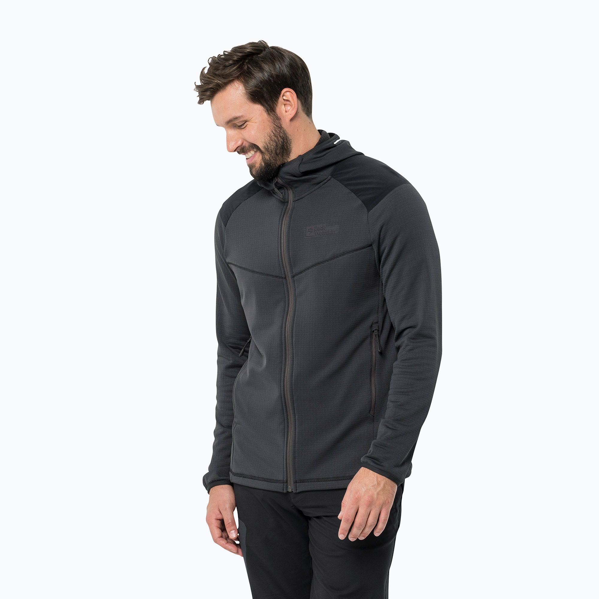 Bluza trekkingowa męska Jack Wolfskin Kolbenberg Hooded FZ phantom 
