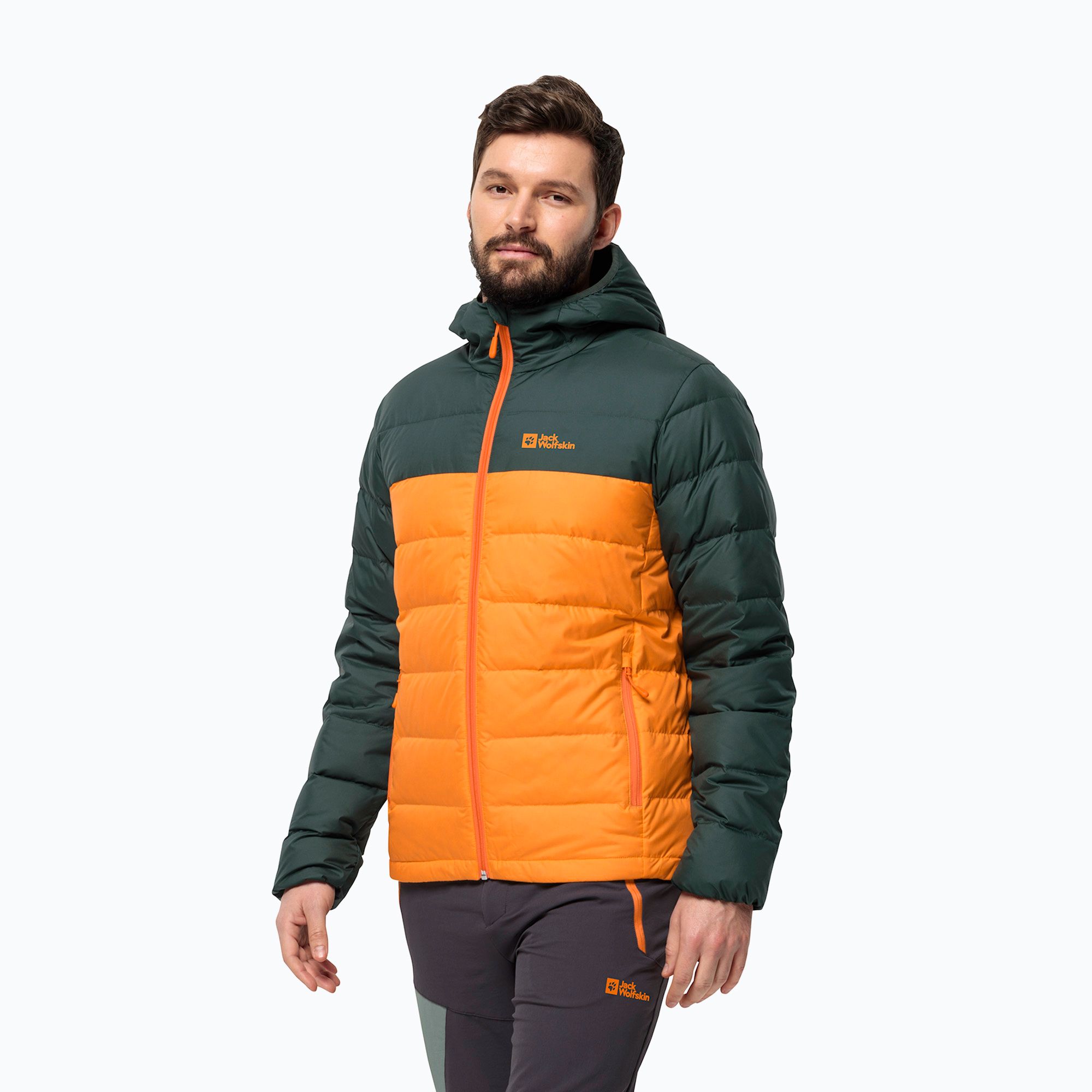 Kurtka puchowa męska Jack Wolfskin Ather Down Hoody dragon fire 