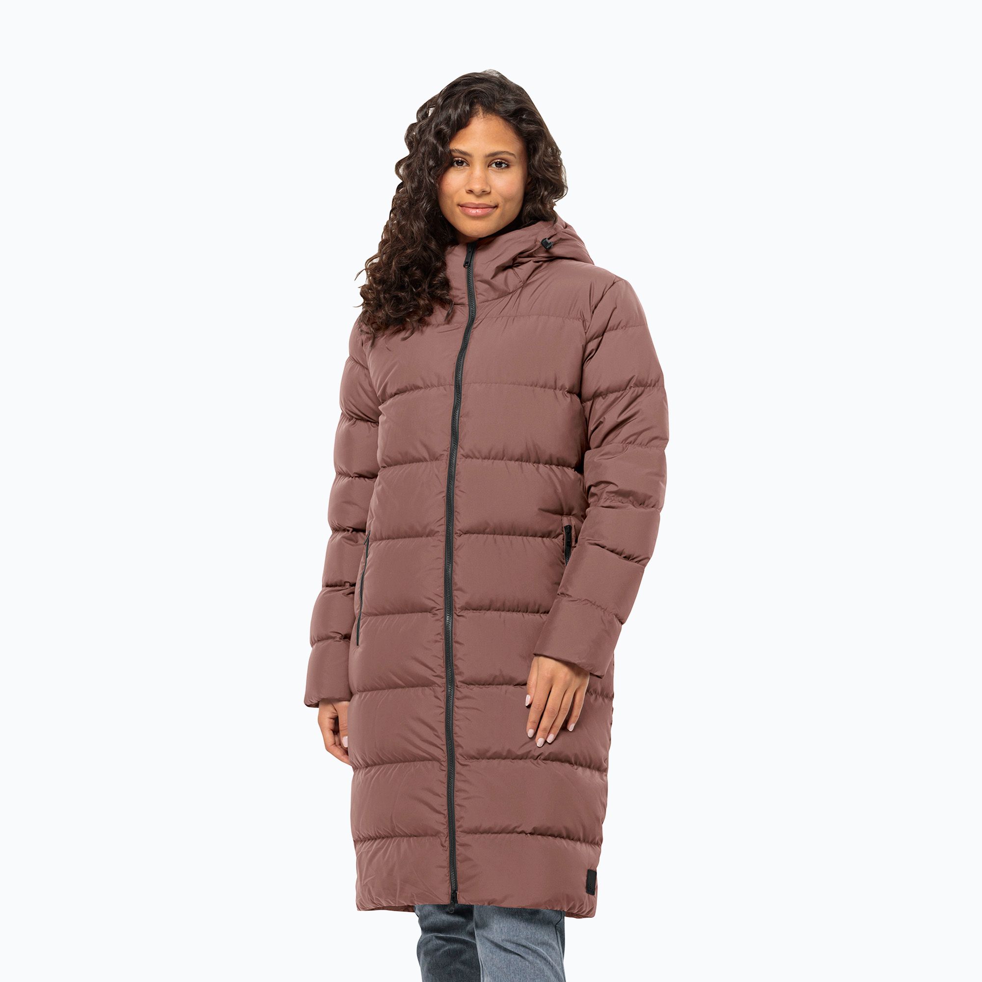Płaszcz puchowy damski Jack Wolfskin Frozen Palace wild ginger 