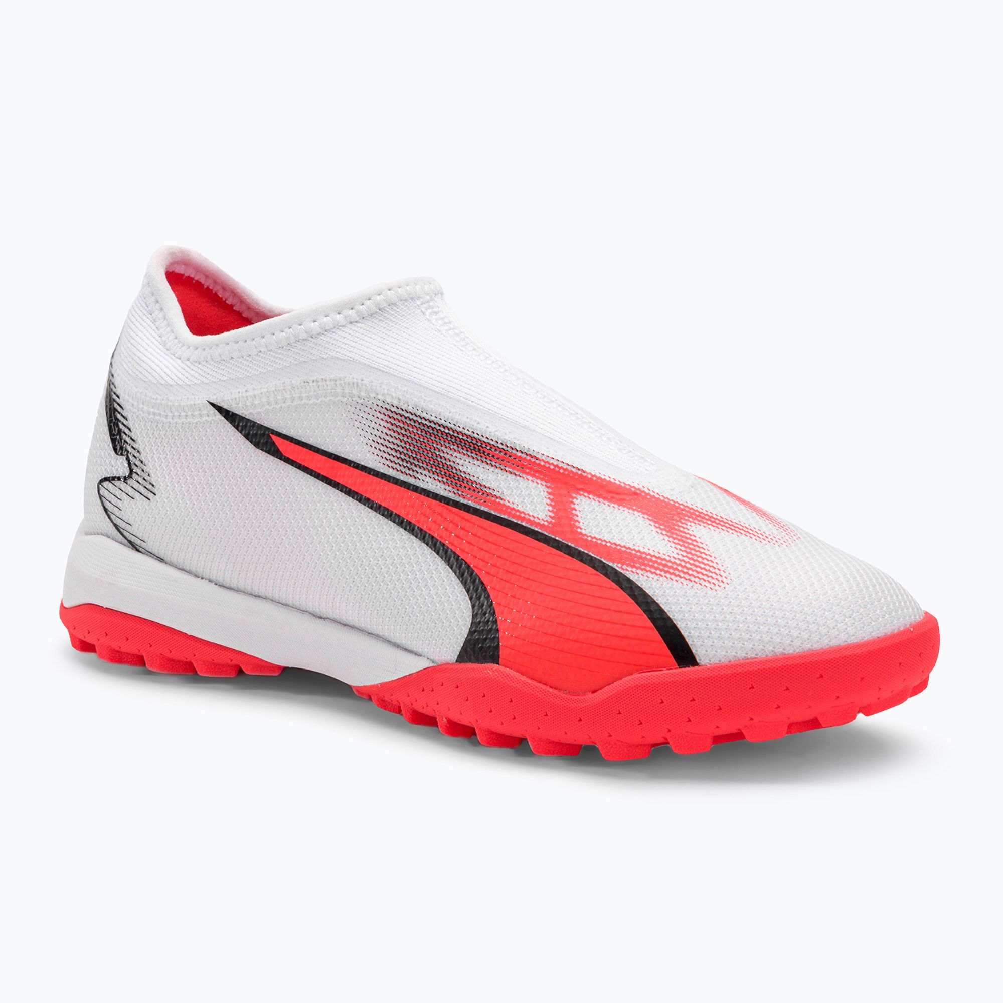 Buty piłkarskie dziecięce PUMA Ultra Match Ll TT + Mid puma white/puma black/fire orchid 