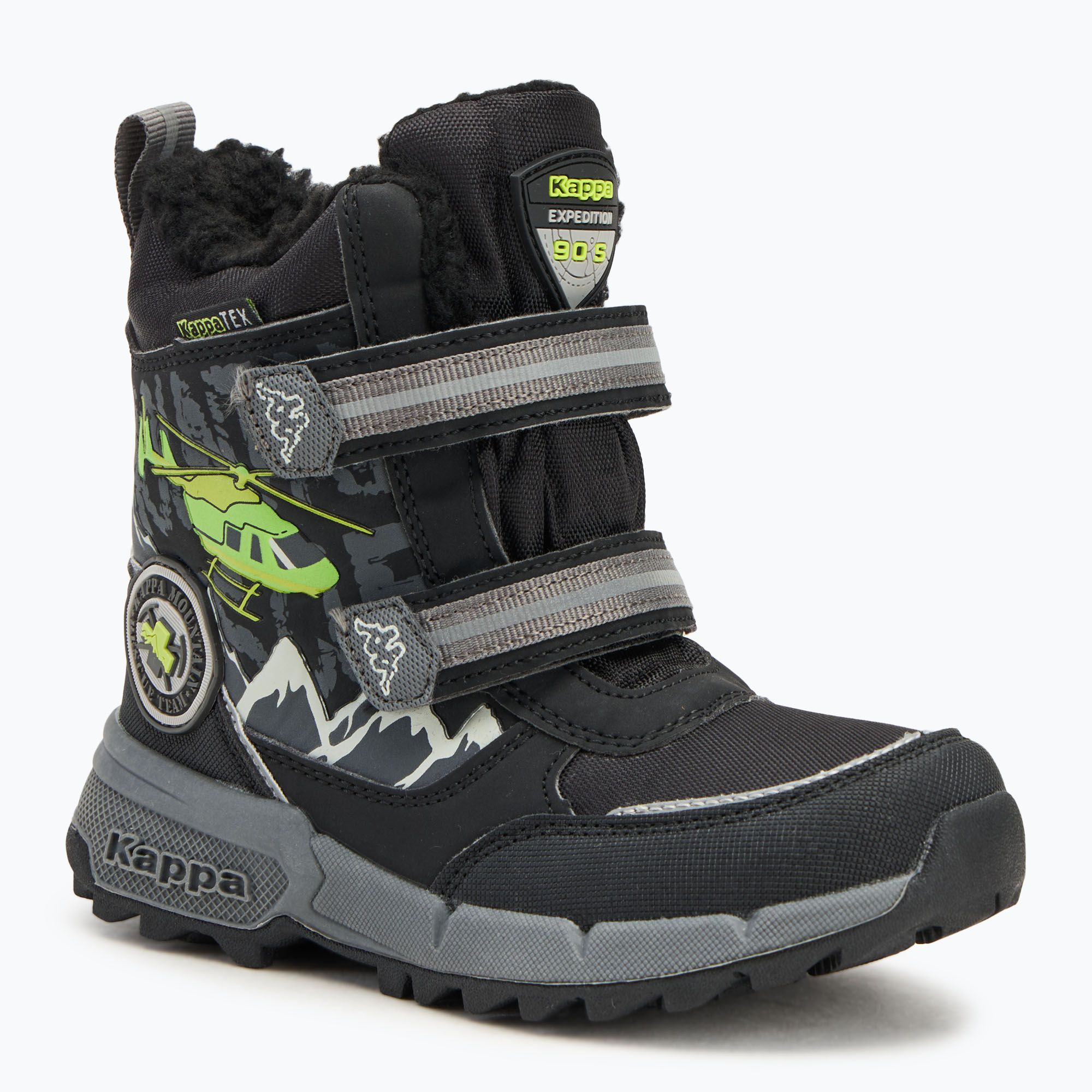 Śniegowce dziecięce Kappa Mountres Tex black/lime 