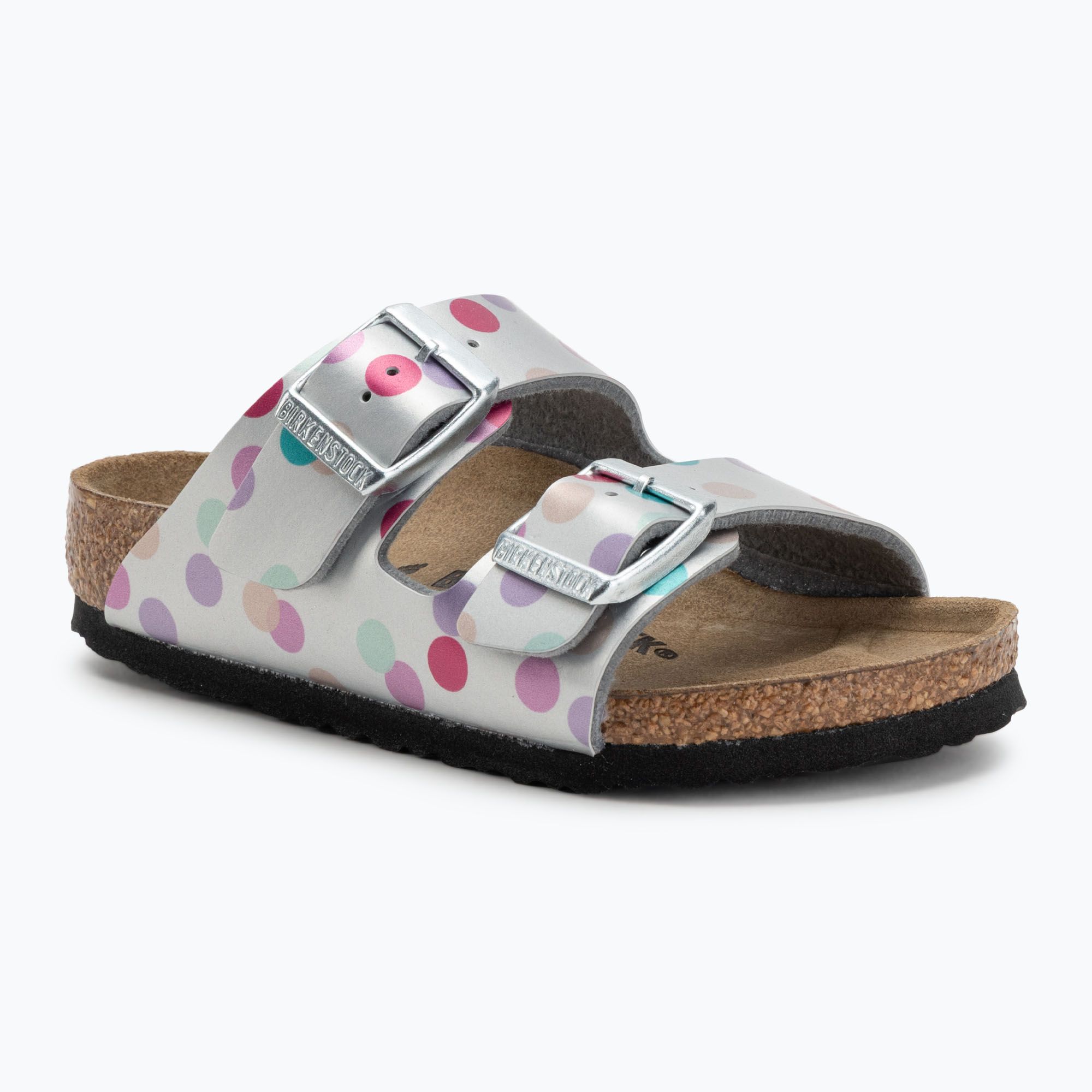 Klapki dziecięce BIRKENSTOCK Arizona BF Narrow electric metallic dots silver 