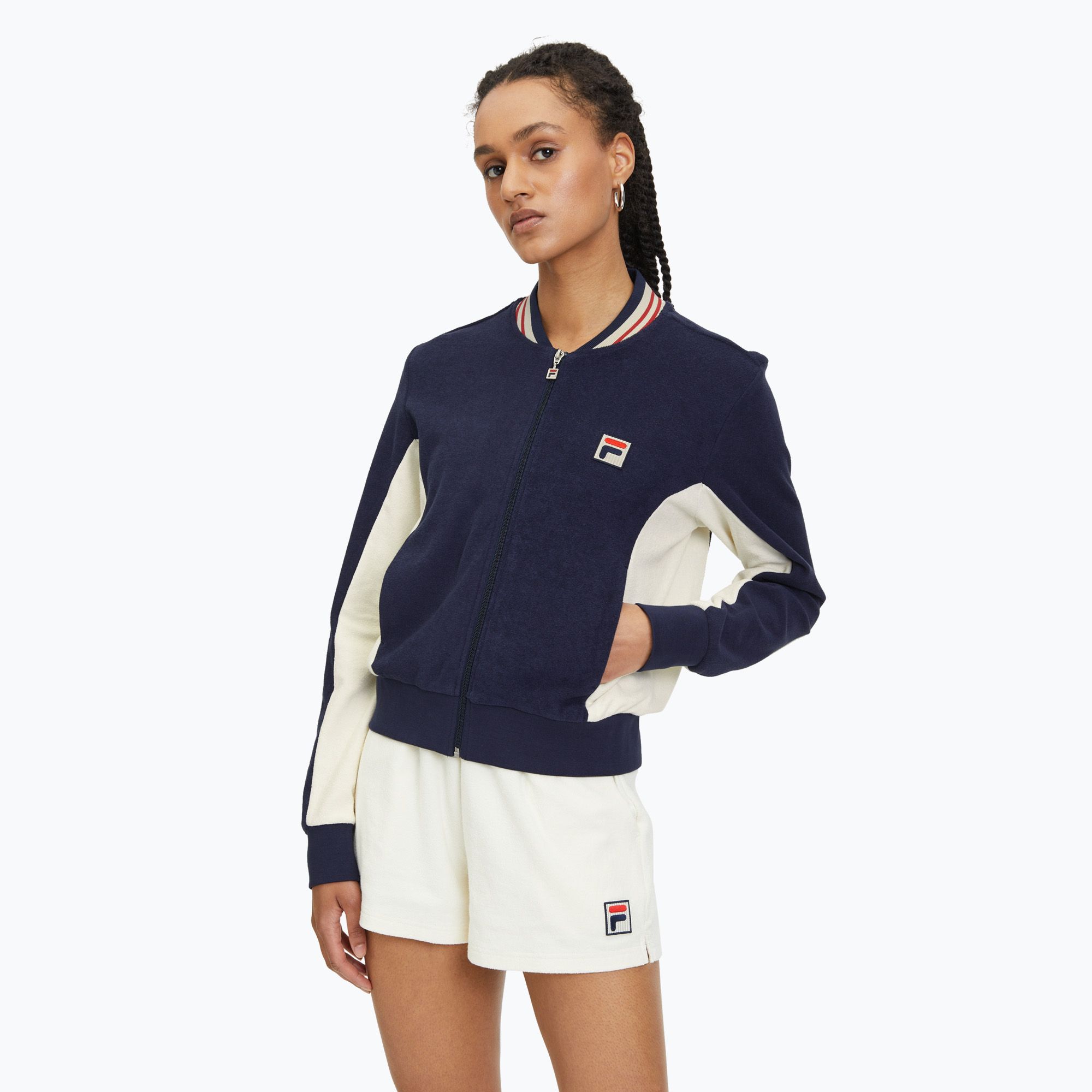 Bluza damska FILA Settanta black iris/antique white 