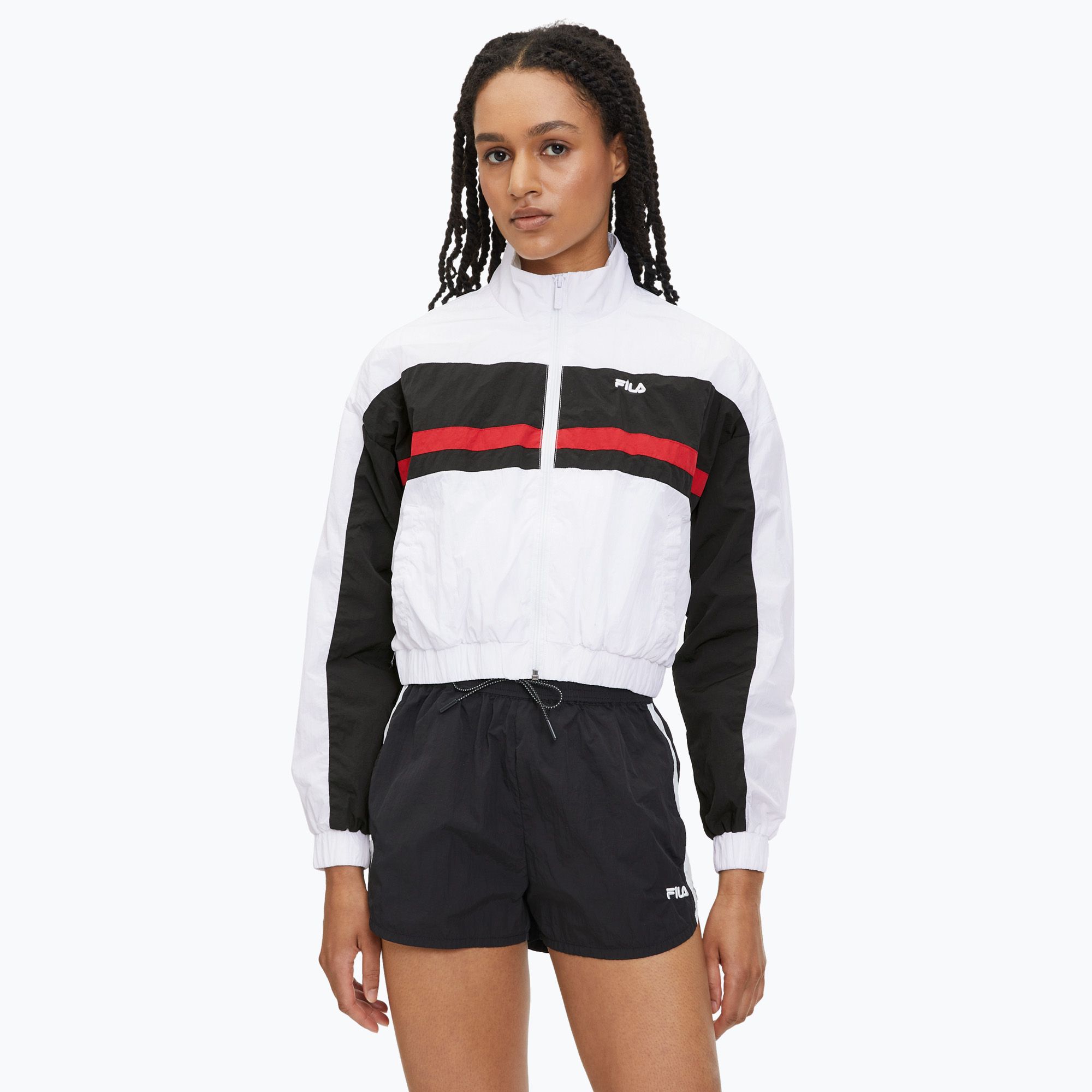 Kurtka damska FILA Lubu bright white/black 