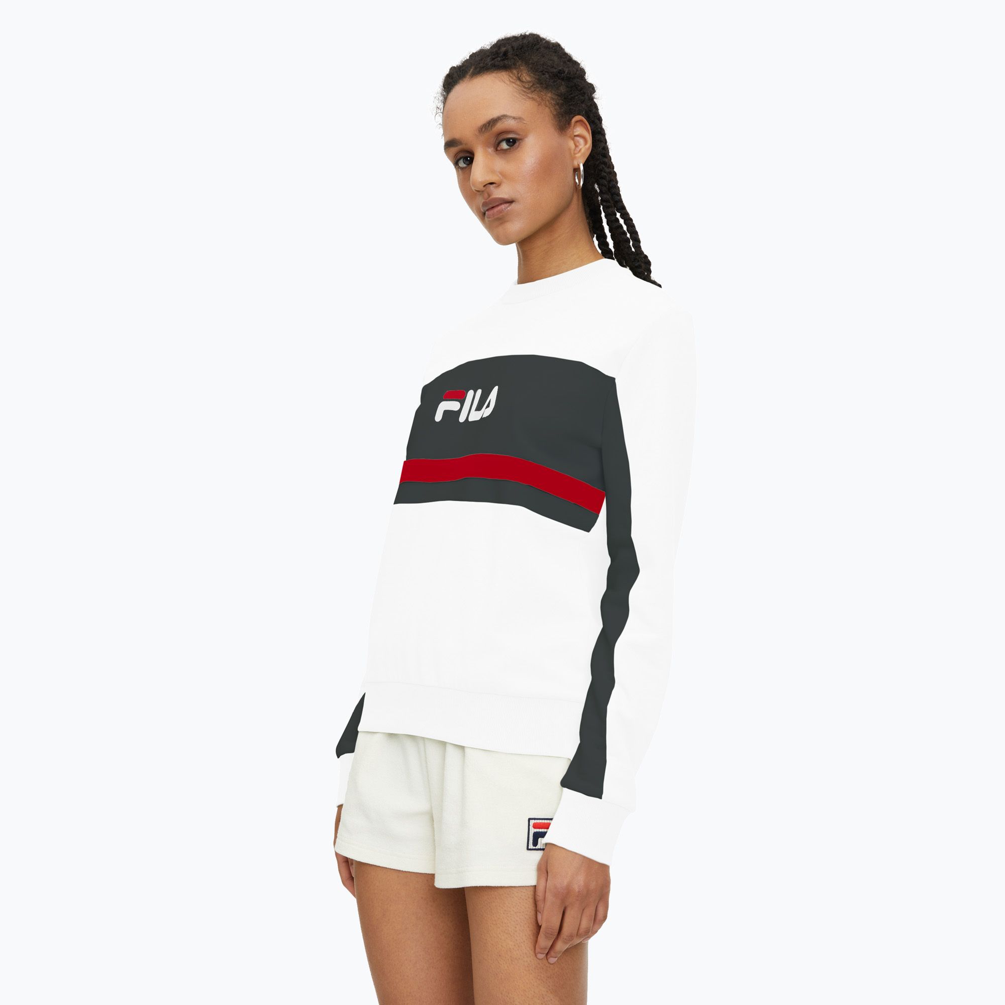 Bluza damska FILA Lishui bright white/black 