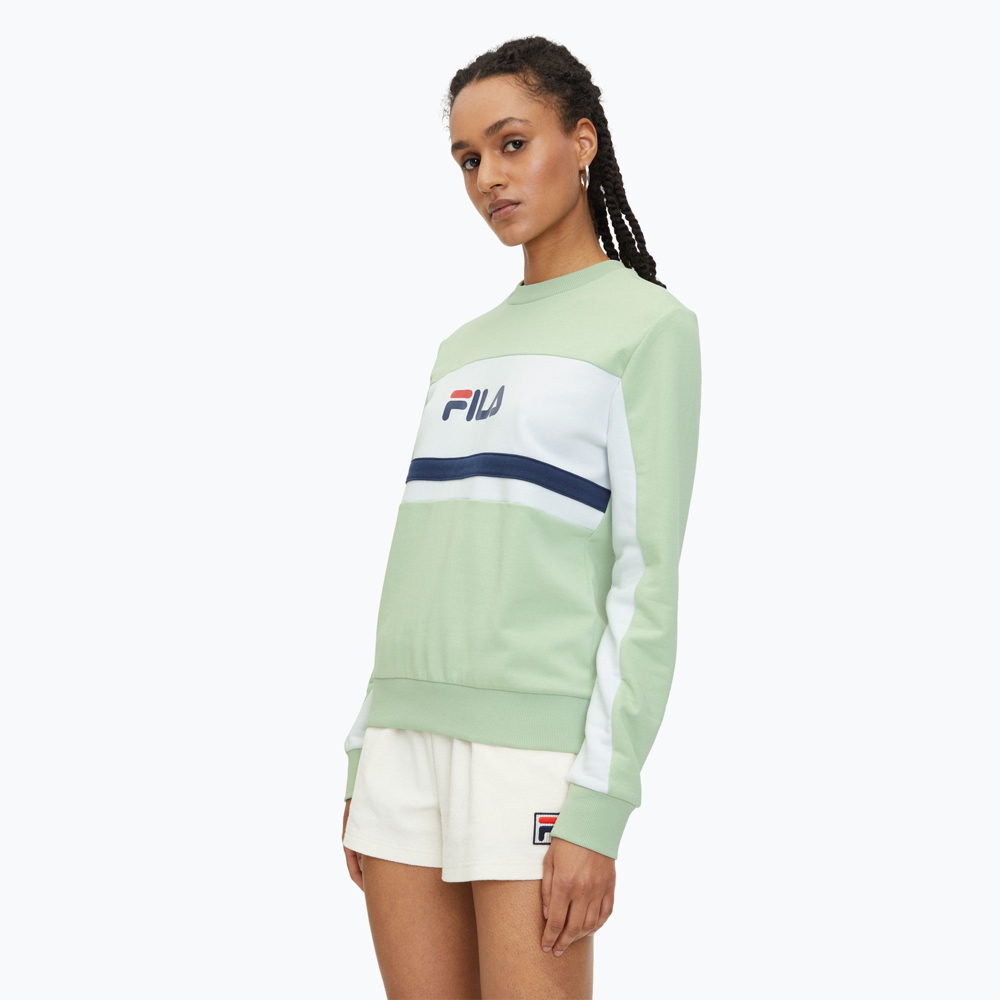 Bluza damska FILA Lishui smoke green/bright white 