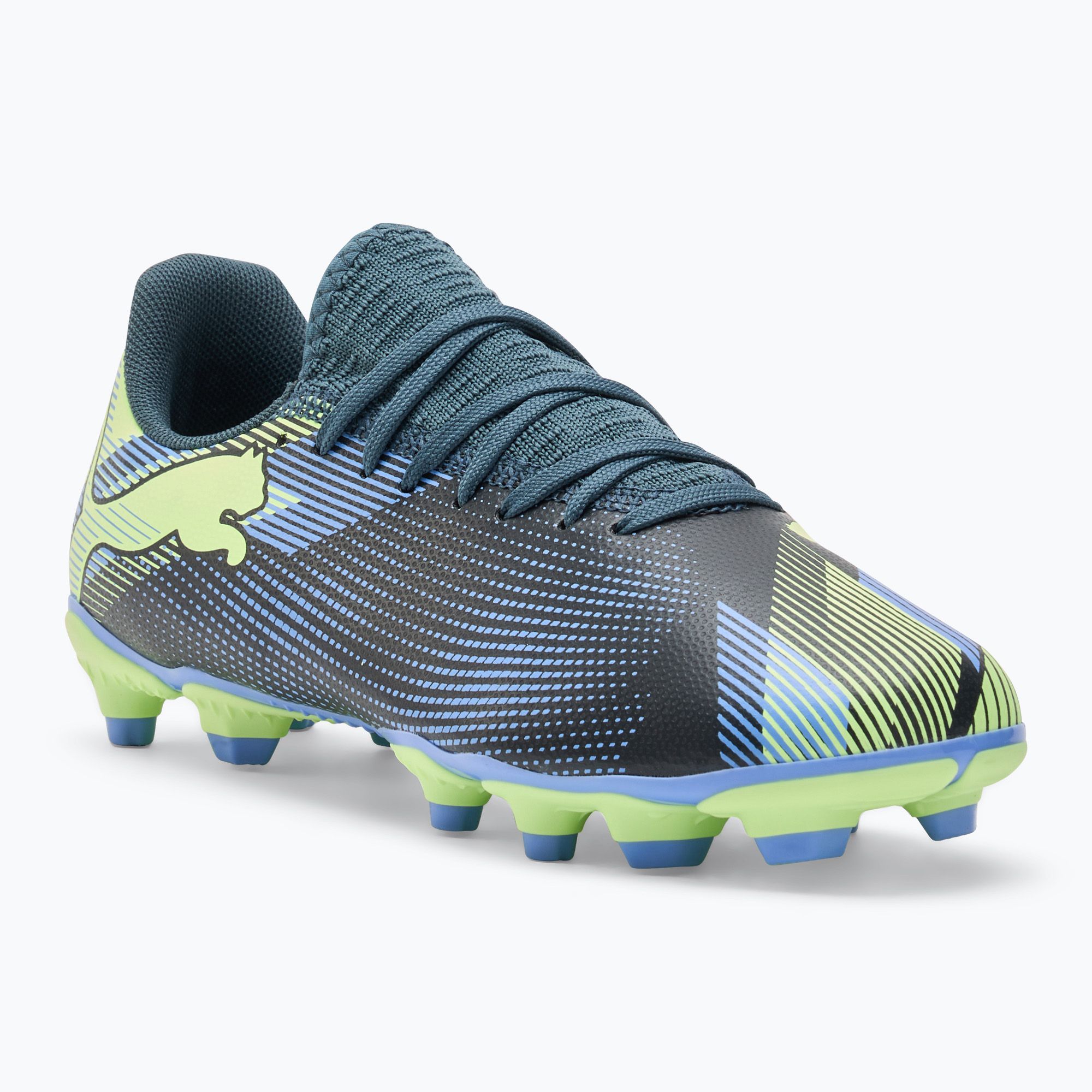 Buty piłkarskie dziecięce PUMA Future 7 Play FG/AG Jr grey skies/elektro purple 