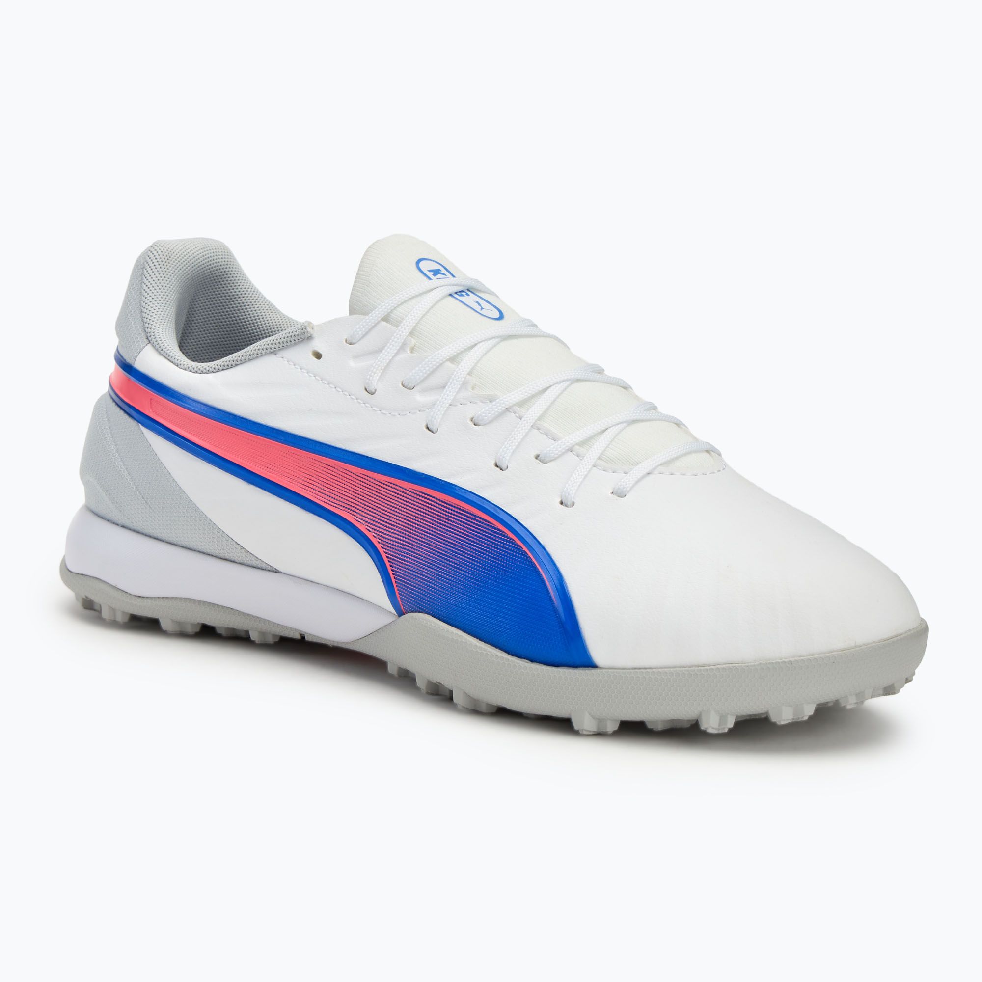 Buty piłkarskie PUMA King Match TT puma white/bluemazing/flat light grey/sunset glow 