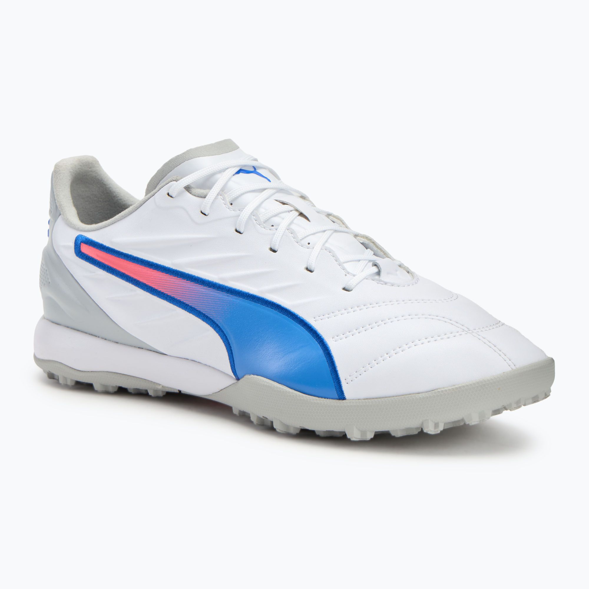 Buty piłkarskie PUMA King Pro TT puma white/bluemazing/flat light grey/sunset glow 