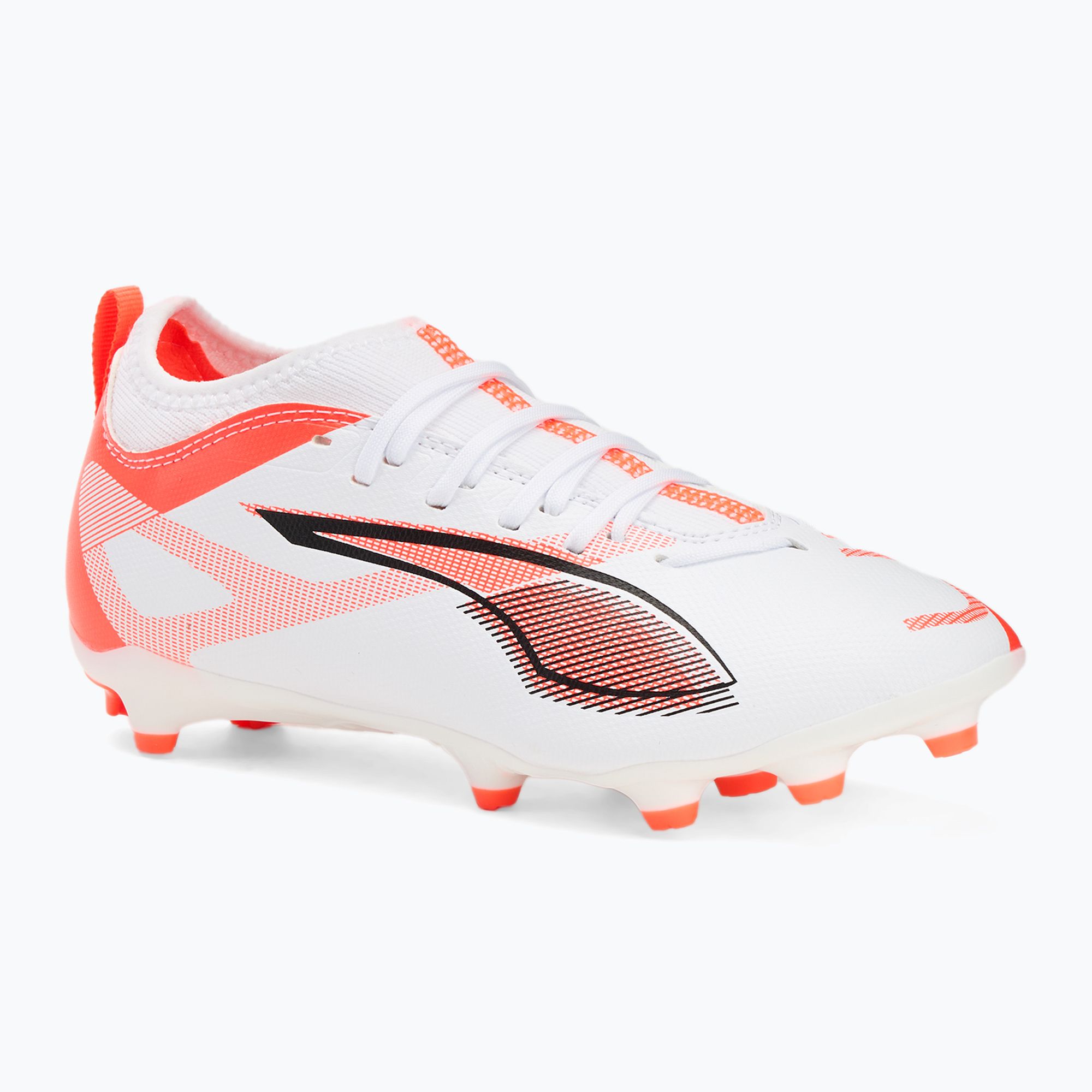 Buty piłkarskie dziecięce PUMA Ultra 5 Match FG/AG Jr puma white/puma black/glowing red 