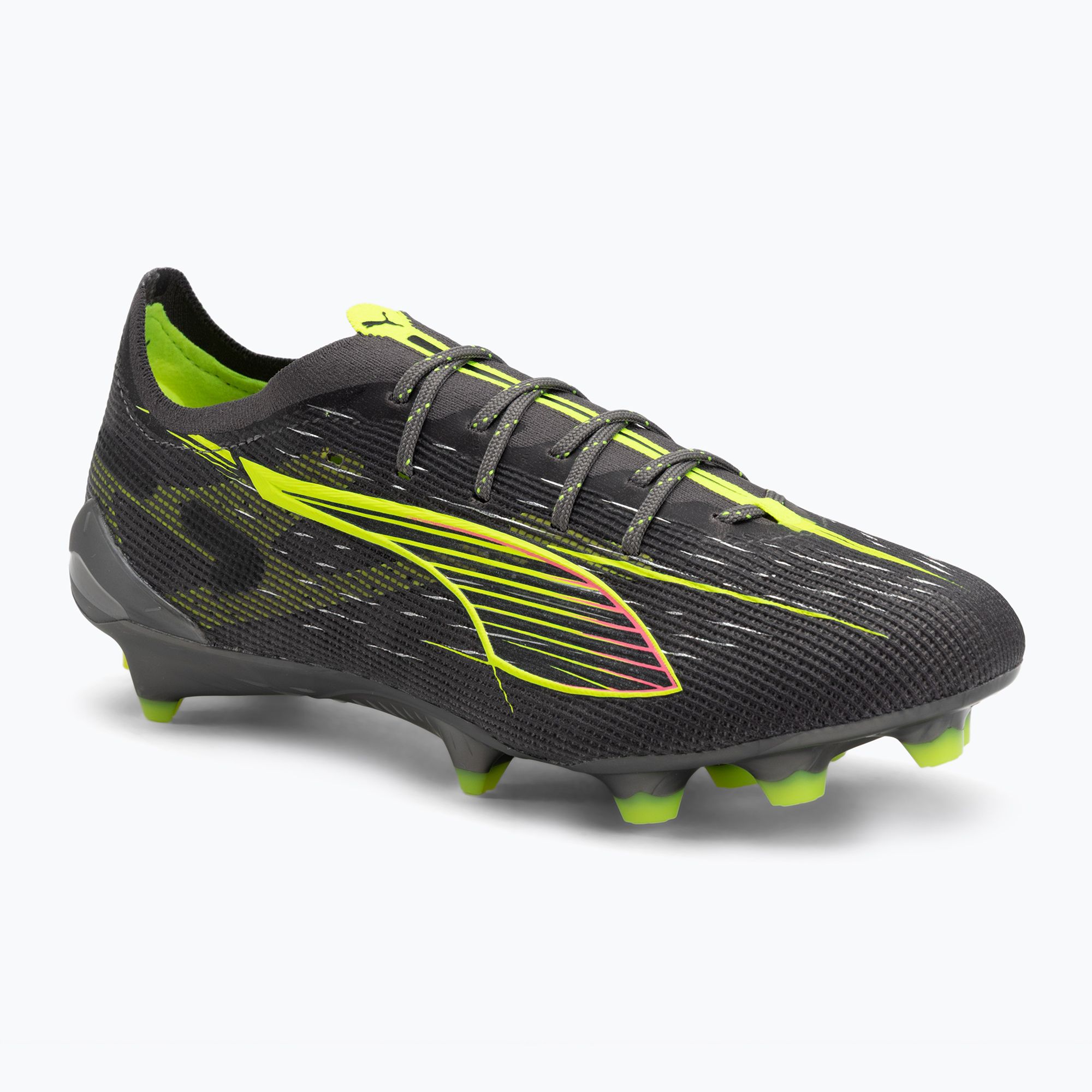 Buty piłkarskie męskie PUMA Ultra 5 Ultimate FG matte aged silver/yellow alert/sun struck 
