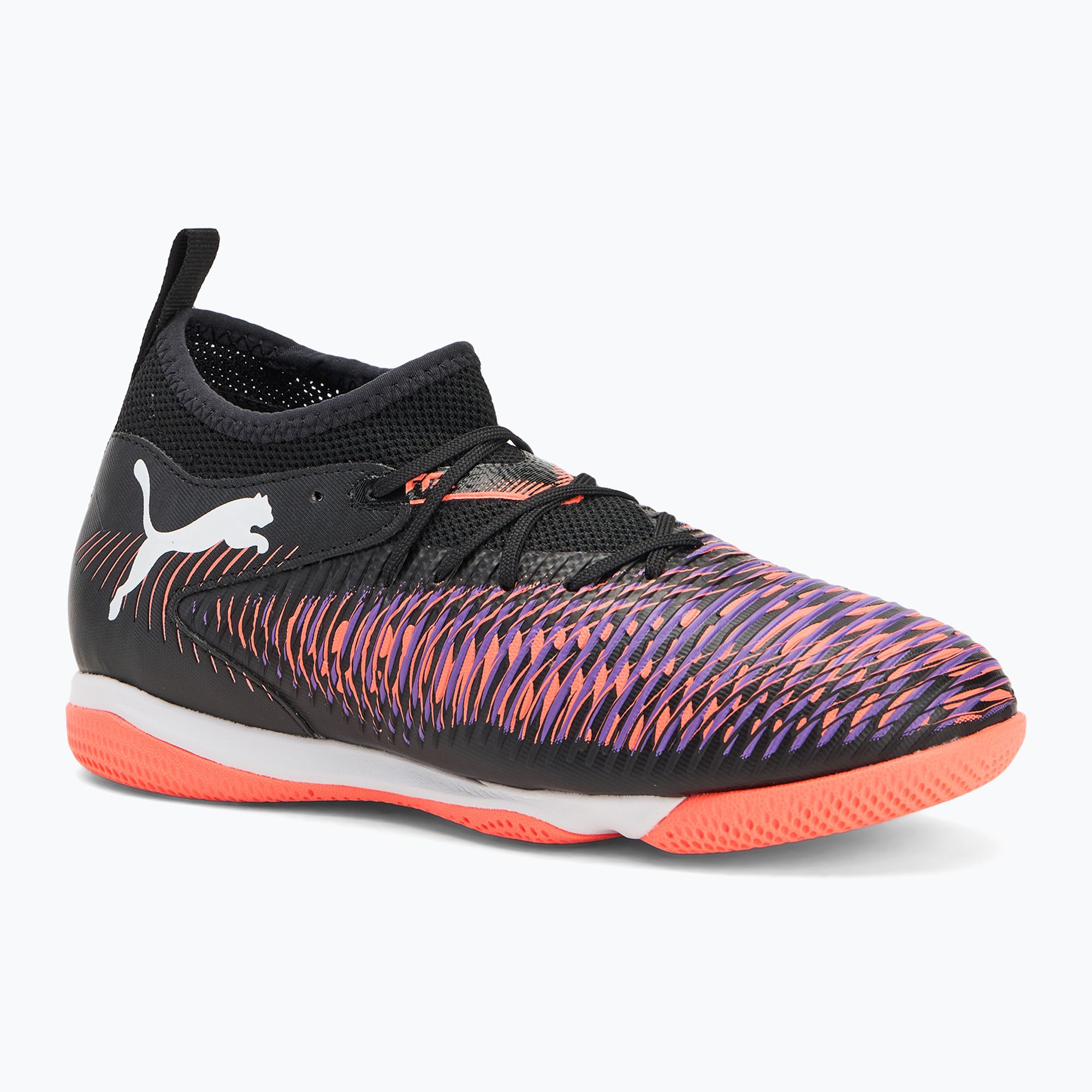 Buty piłkarskie dziecięce PUMA Future 8 Match IT + Mid puma black/ puma white/ glowing red 