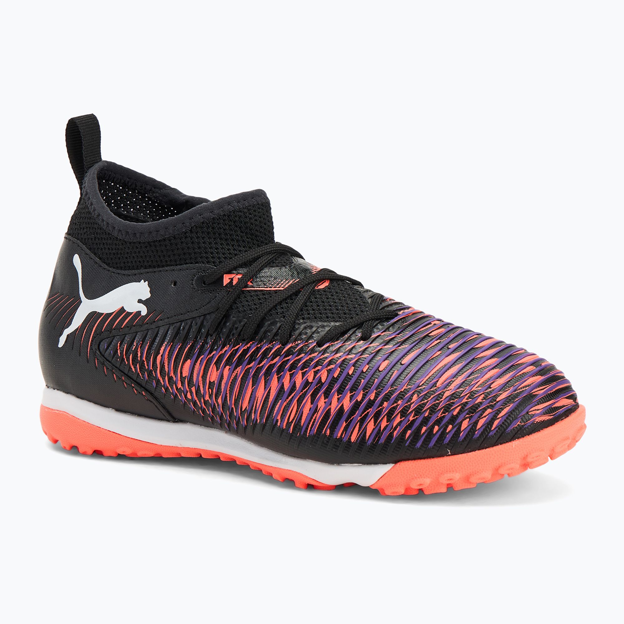 Buty piłkarskie dziecięce PUMA Future 8 Match TT + Mid puma black/ puma white/ glowing red 