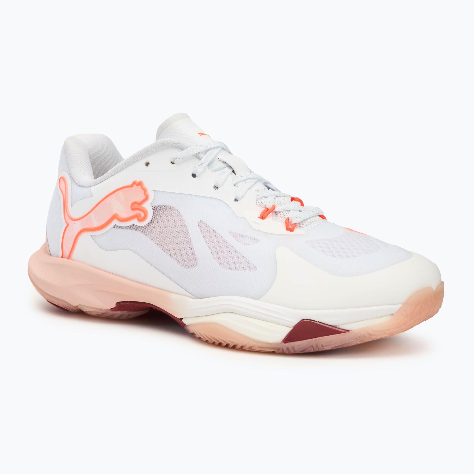 Buty do sportów halowych damskie PUMA Vantage Nitro W+ puma white/ glowing red/ rose wuartz/ dark crimson 