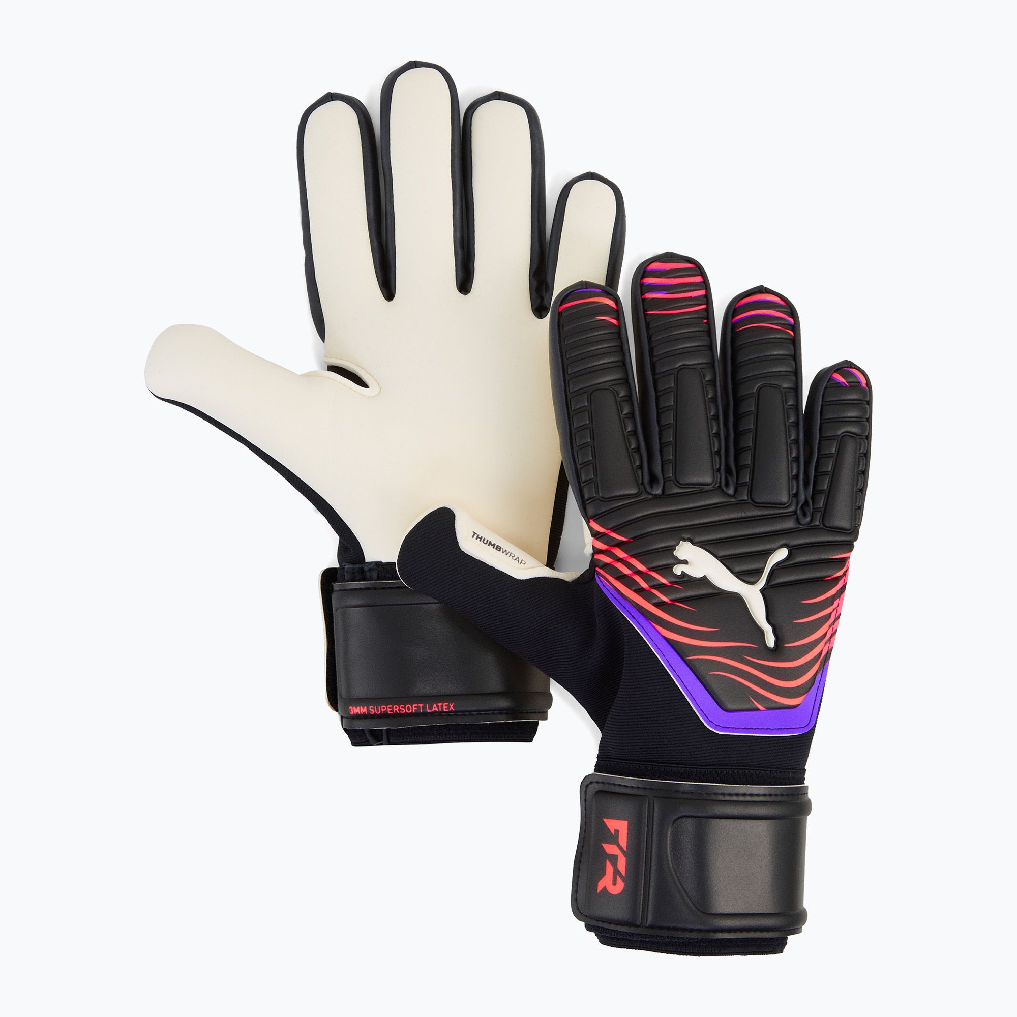 Rękawice bramkarskie PUMA Future Pro Hybrid puma black/glowing red/purple glimmer 