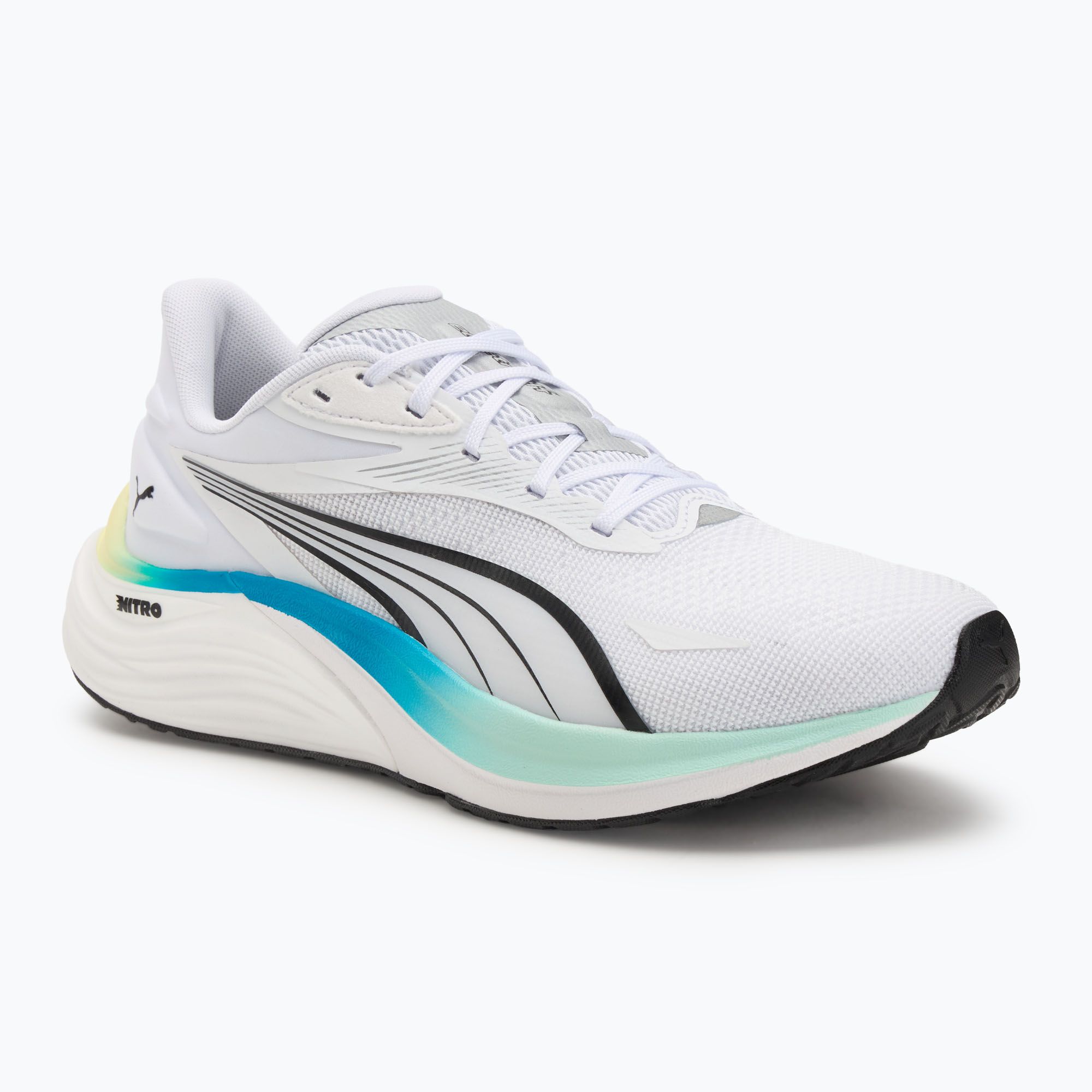 Buty do biegania męskie PUMA Electrify Nitro 4 puma white/mint melt/speed blue 
