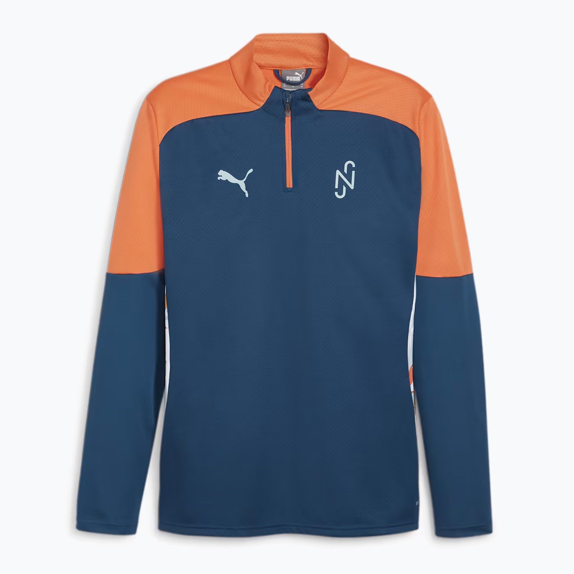 Bluza piłkarska męska PUMA Neymar Jr Creativity 1/4 Zip Top ocean tropic/hot heat 