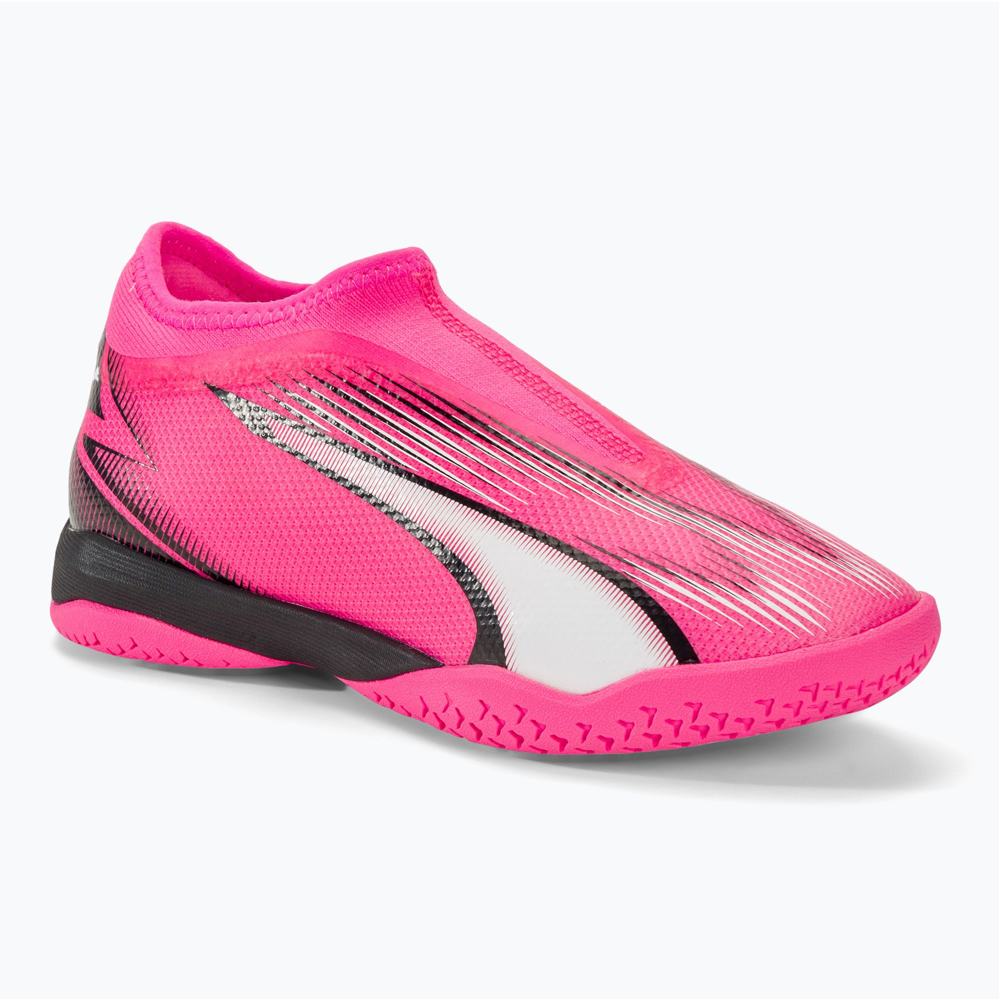 Buty piłkarskie dziecięce PUMA Ultra Match LL IT+ Mid poison pink/puma white/puma black 