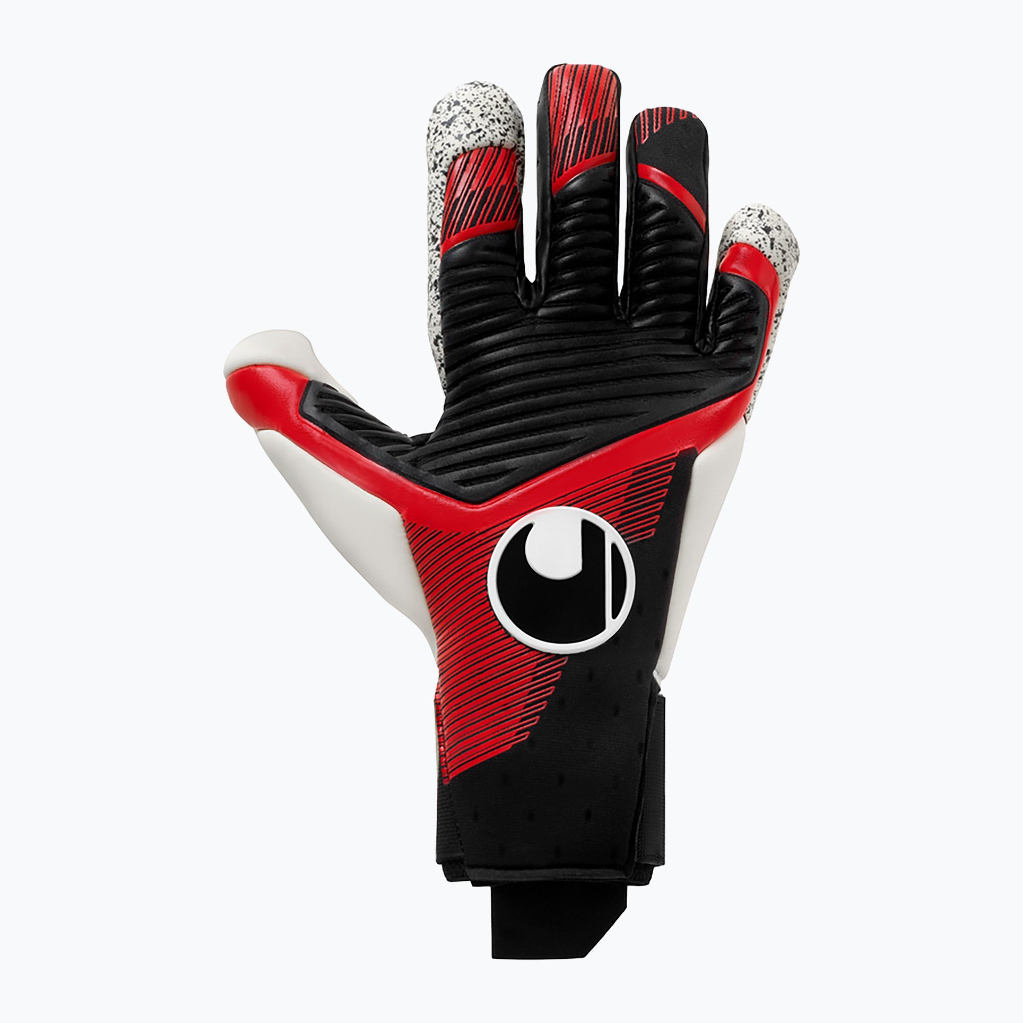 Rękawice bramkarskie uhlsport Powerline Supergrip+ Flex czarne/czerwone/białe 