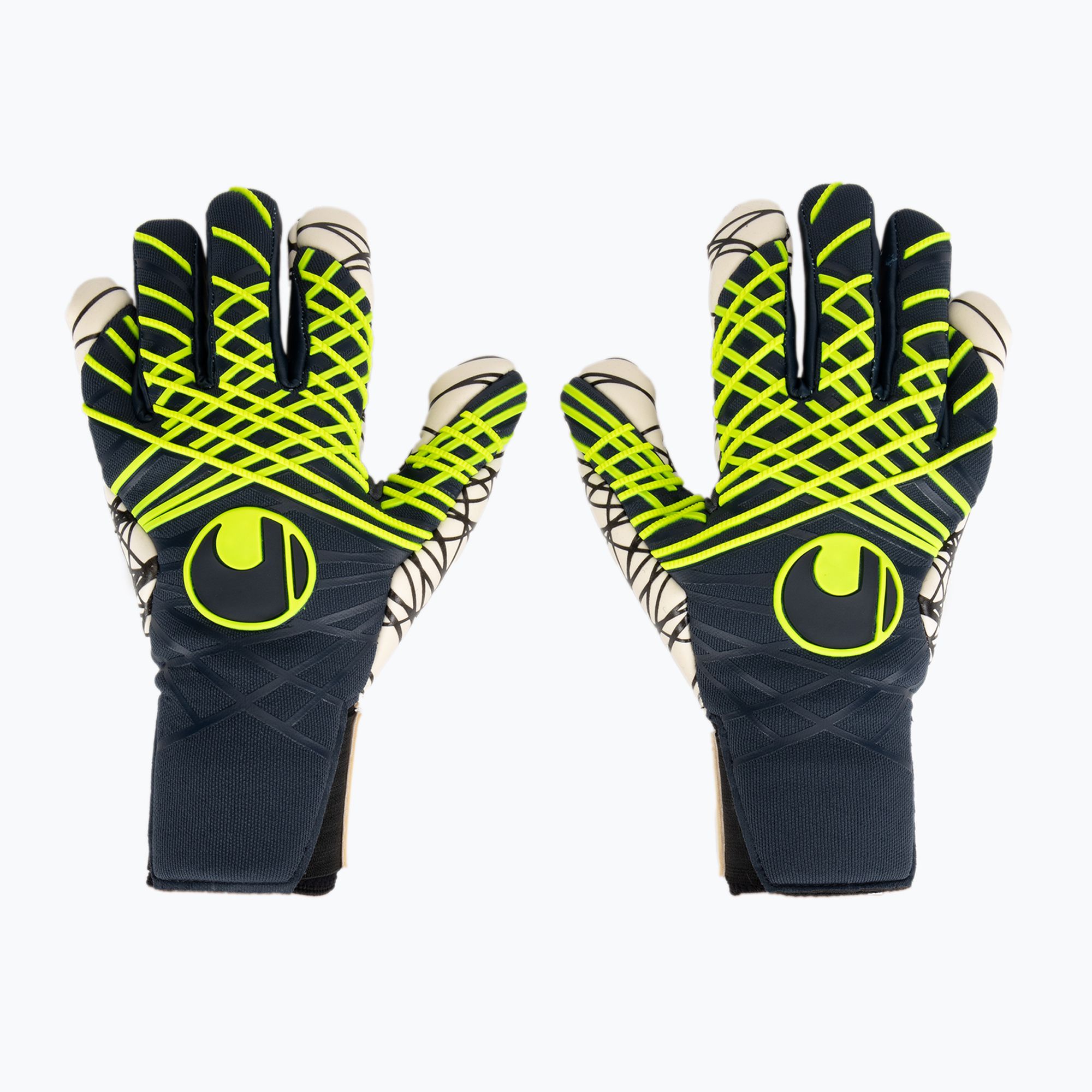 Rękawice bramkarskie uhlsport Prediction Ultragrip HN navy/white/fluo yellow 