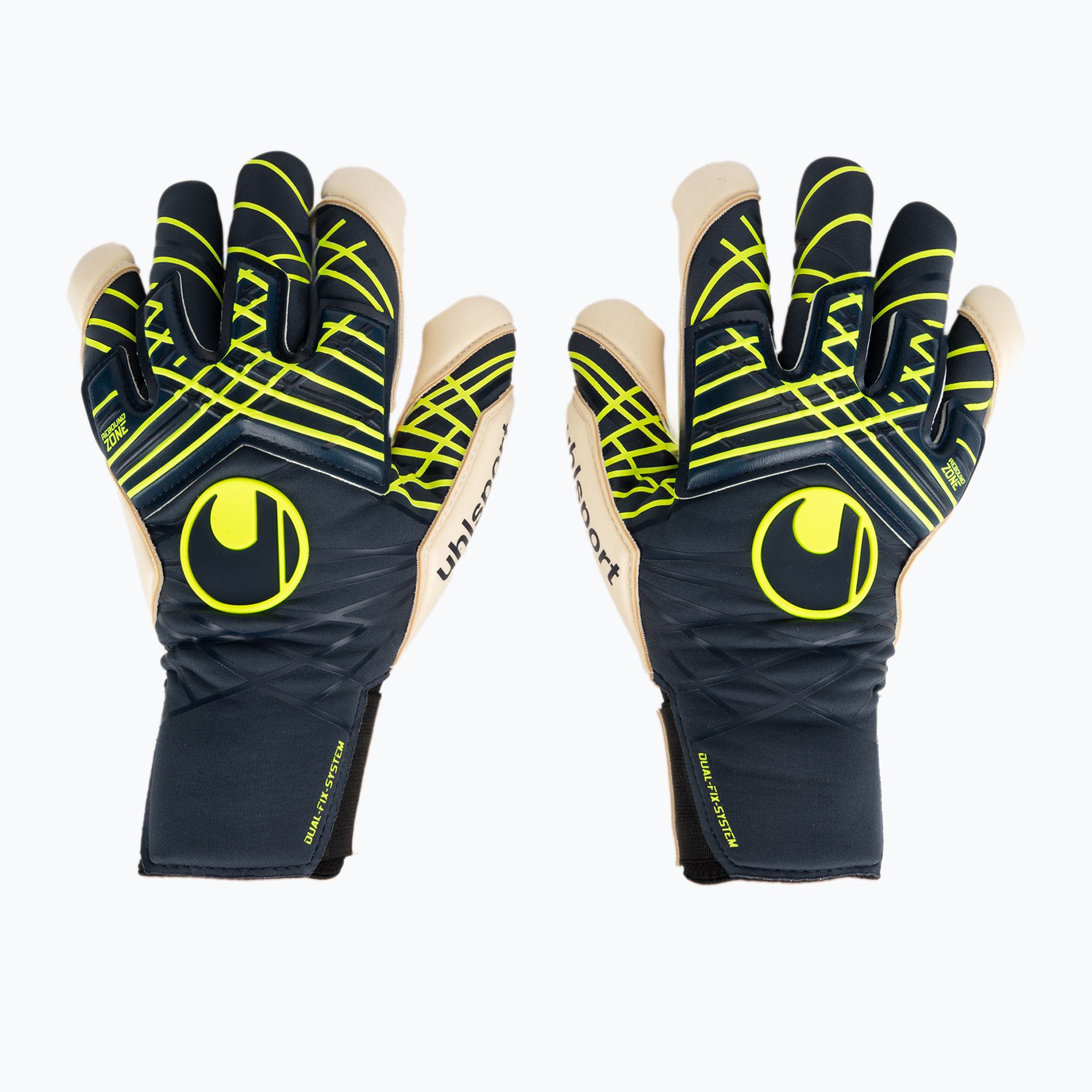 Rękawice bramkarskie uhlsport Prediction Absolutgrip SC navy/white/fluo yellow 