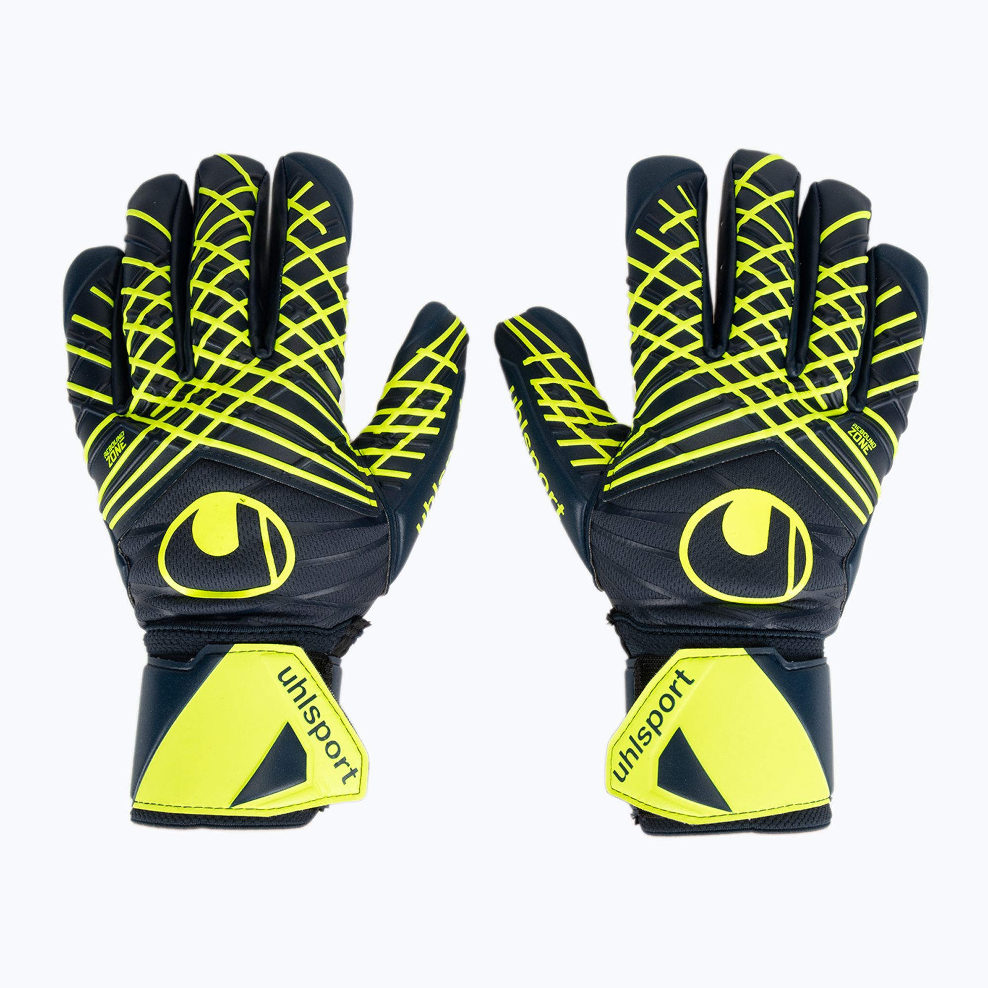 Rękawice bramkarskie uhlsport Prediction Supersoft HN navy/white/fluo yellow 