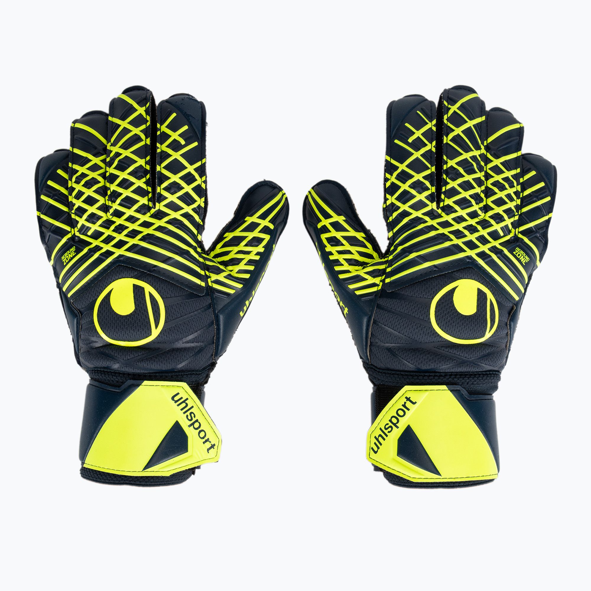 Rękawice bramkarskie uhlsport Prediction Supersoft navy/white/fluo yellow 