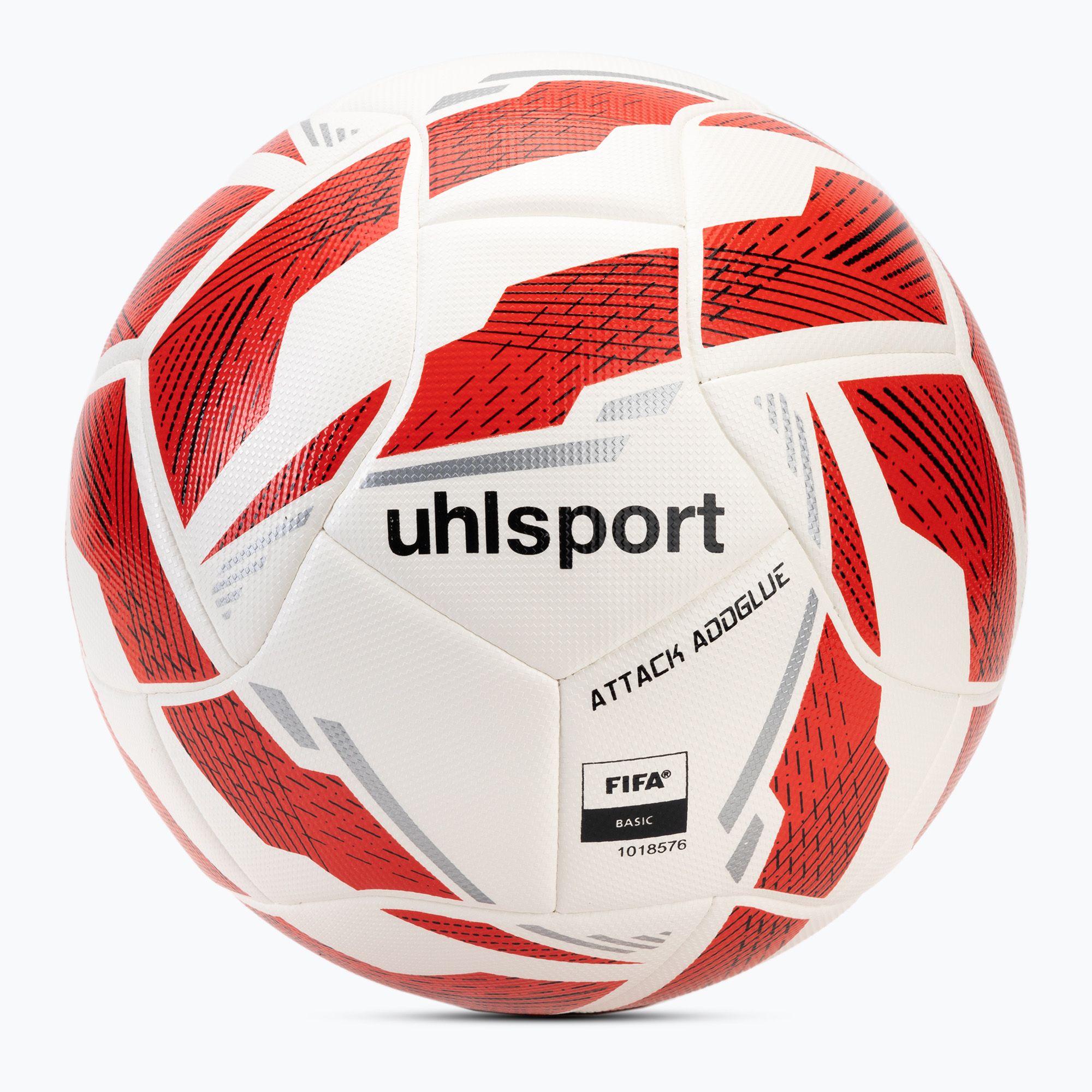 Piłka do piłki nożnej uhlsport Attack Addglue white/red/silver rozmiar 5 