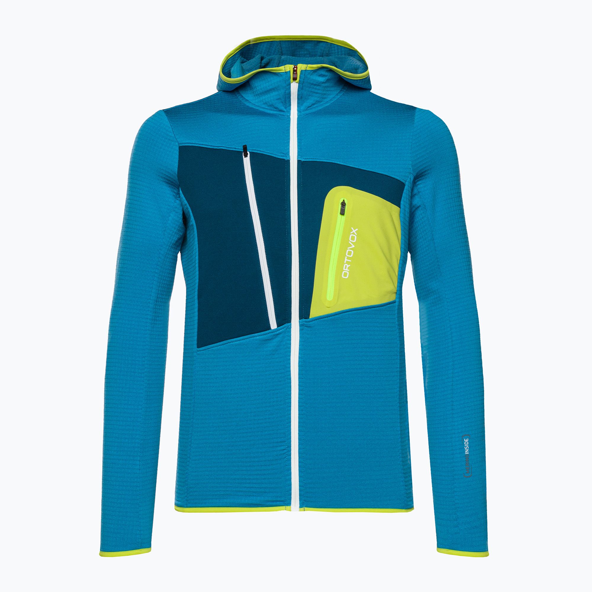 Bluza trekkingowa męska ORTOVOX Fleece Grid Hoody heritage blue 