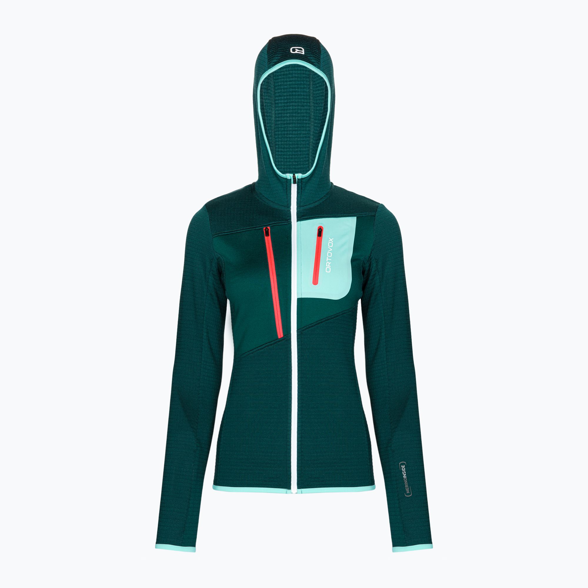 Bluza trekkingowa damska ORTOVOX Fleece Grid Hoody dark pacific 