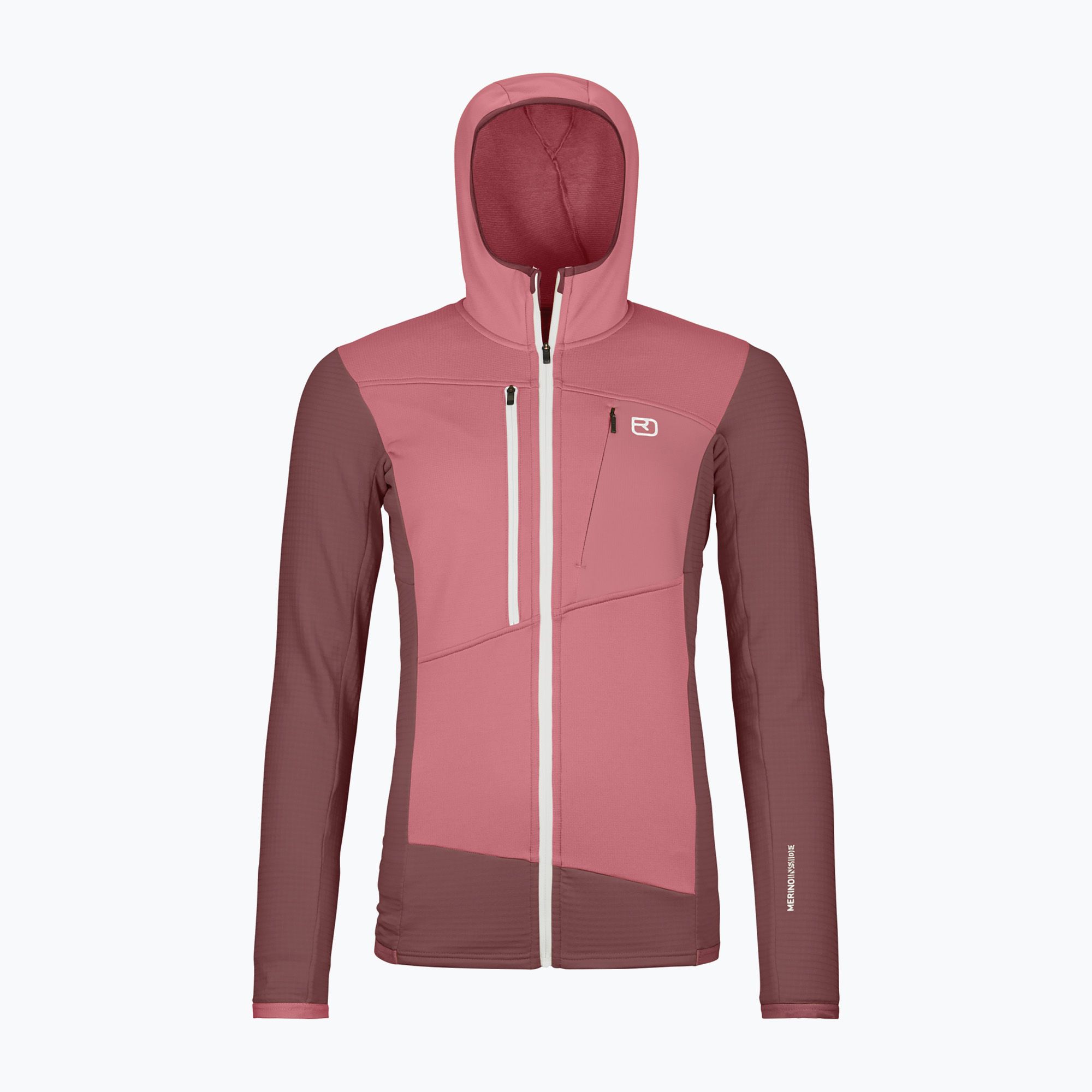 Bluza damska ORTOVOX Fleece Grid Hoody mountain rose 