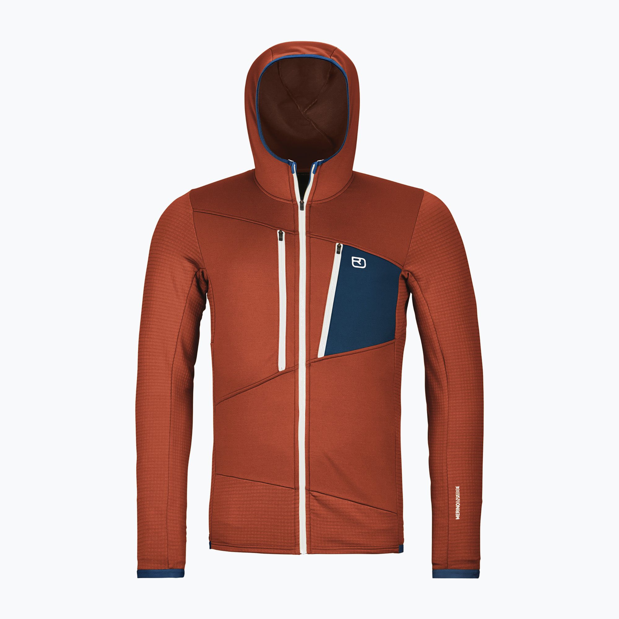 Bluza męska ORTOVOX Fleece Grid Hoody clay orange 