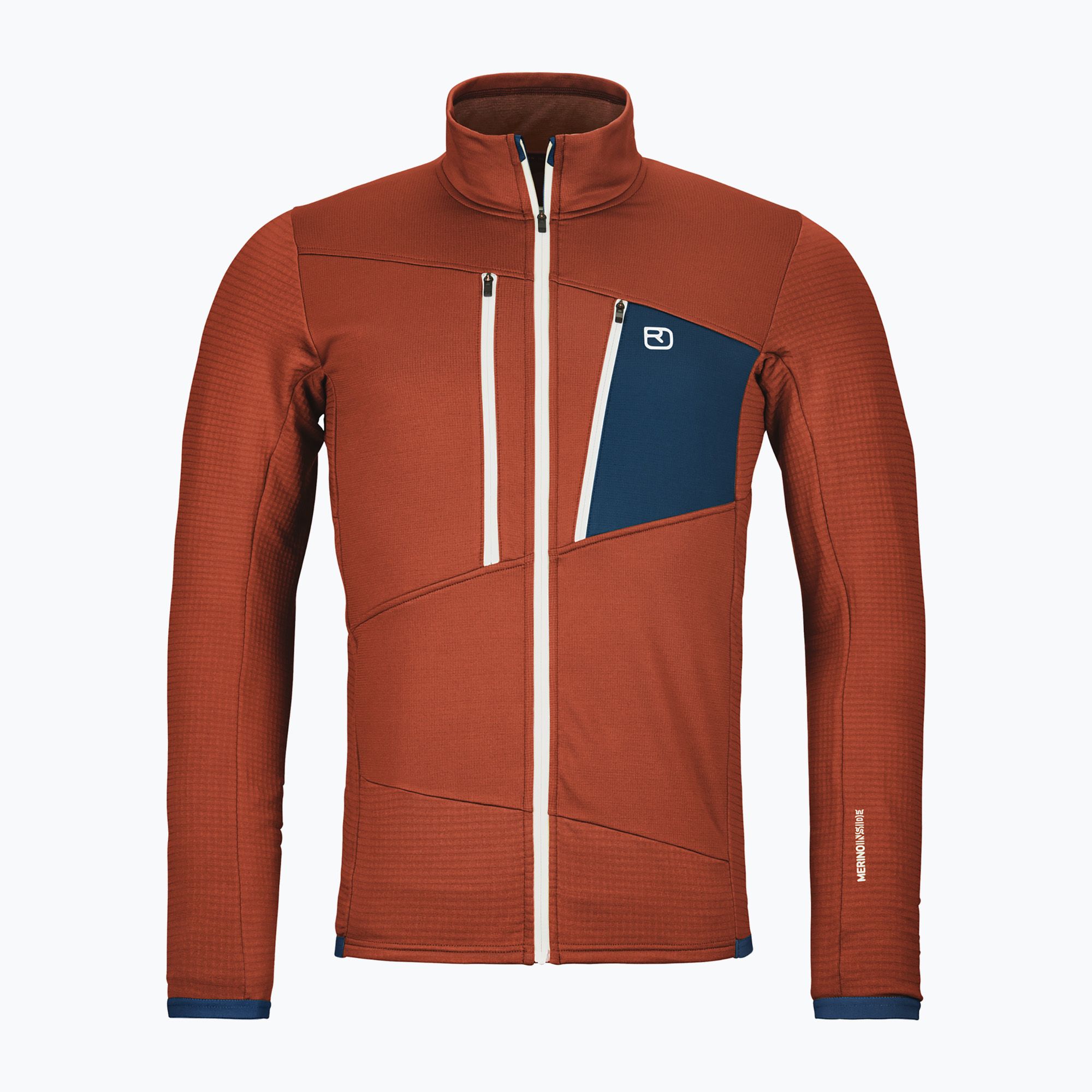 Bluza męska ORTOVOX Fleece Grid clay orange 