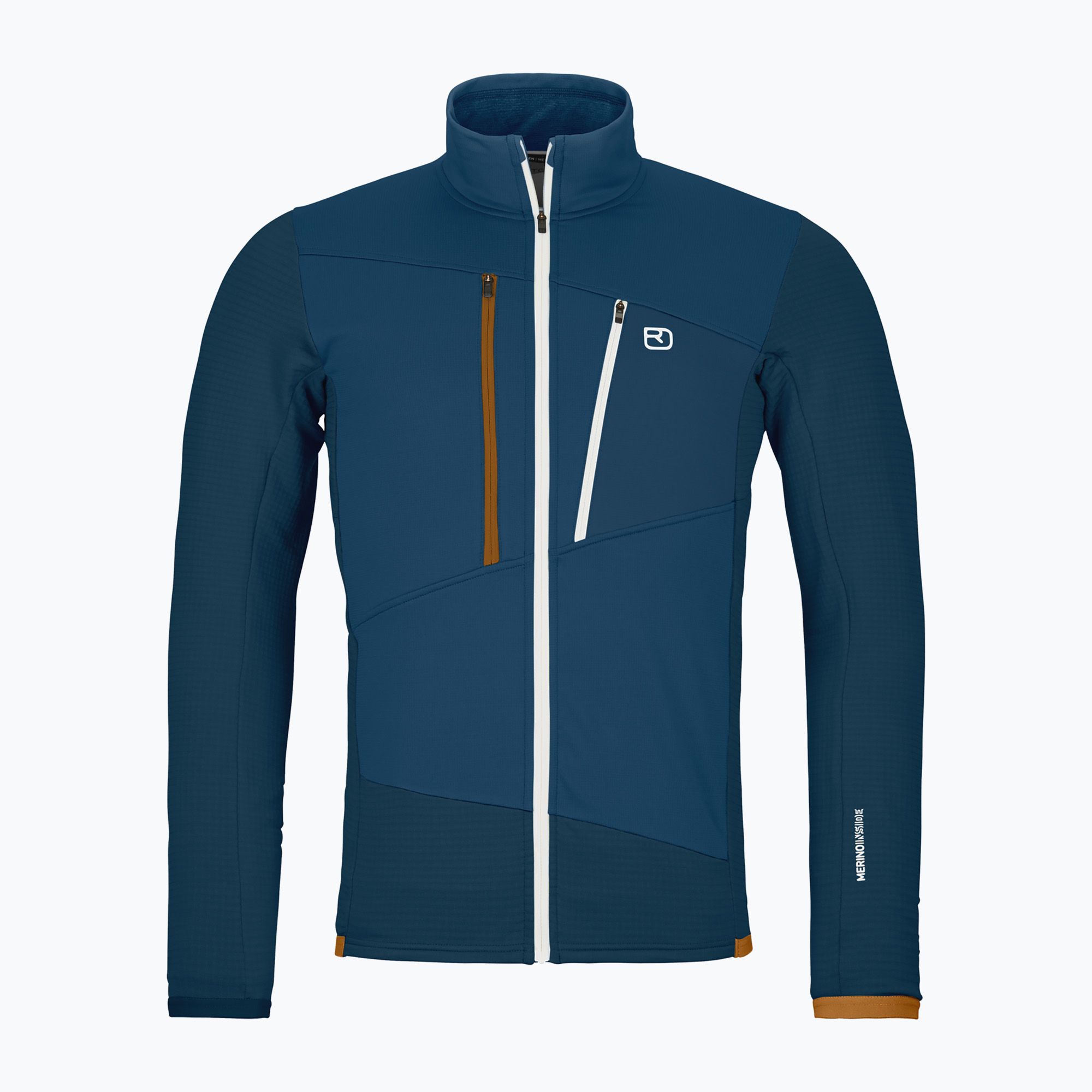 Bluza męska ORTOVOX Fleece Grid deep ocean 